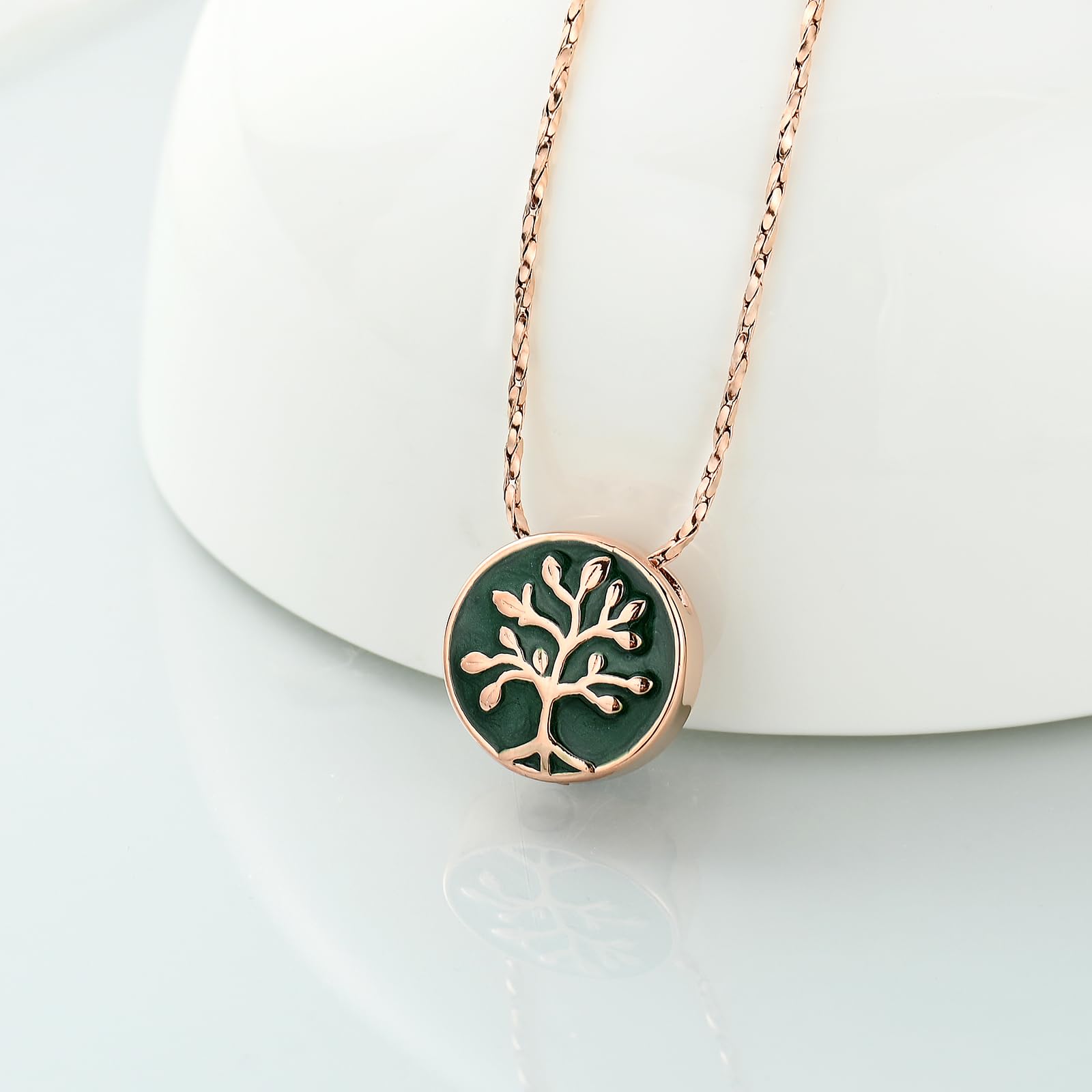 Vintage Tree of Life Urn Keepsake Pendant Memorial Necklace Cremation Ashes Jewe - Picture 14 of 21