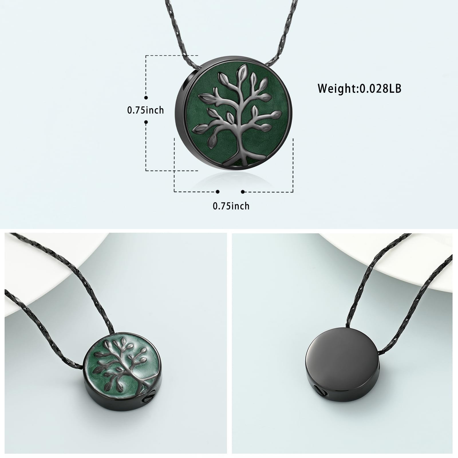 Vintage Tree of Life Urn Keepsake Pendant Memorial Necklace Cremation Ashes Jewe - Picture 18 of 21
