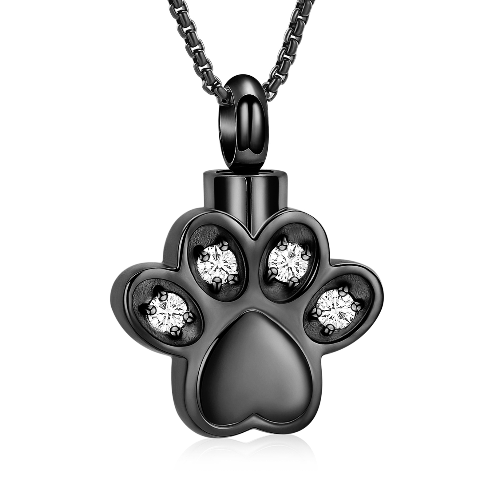 Paw Print Pet Urn Keepsake Pendant Memorial Necklace Dog Cat Ashes Jewellery - Picture 9 of 12