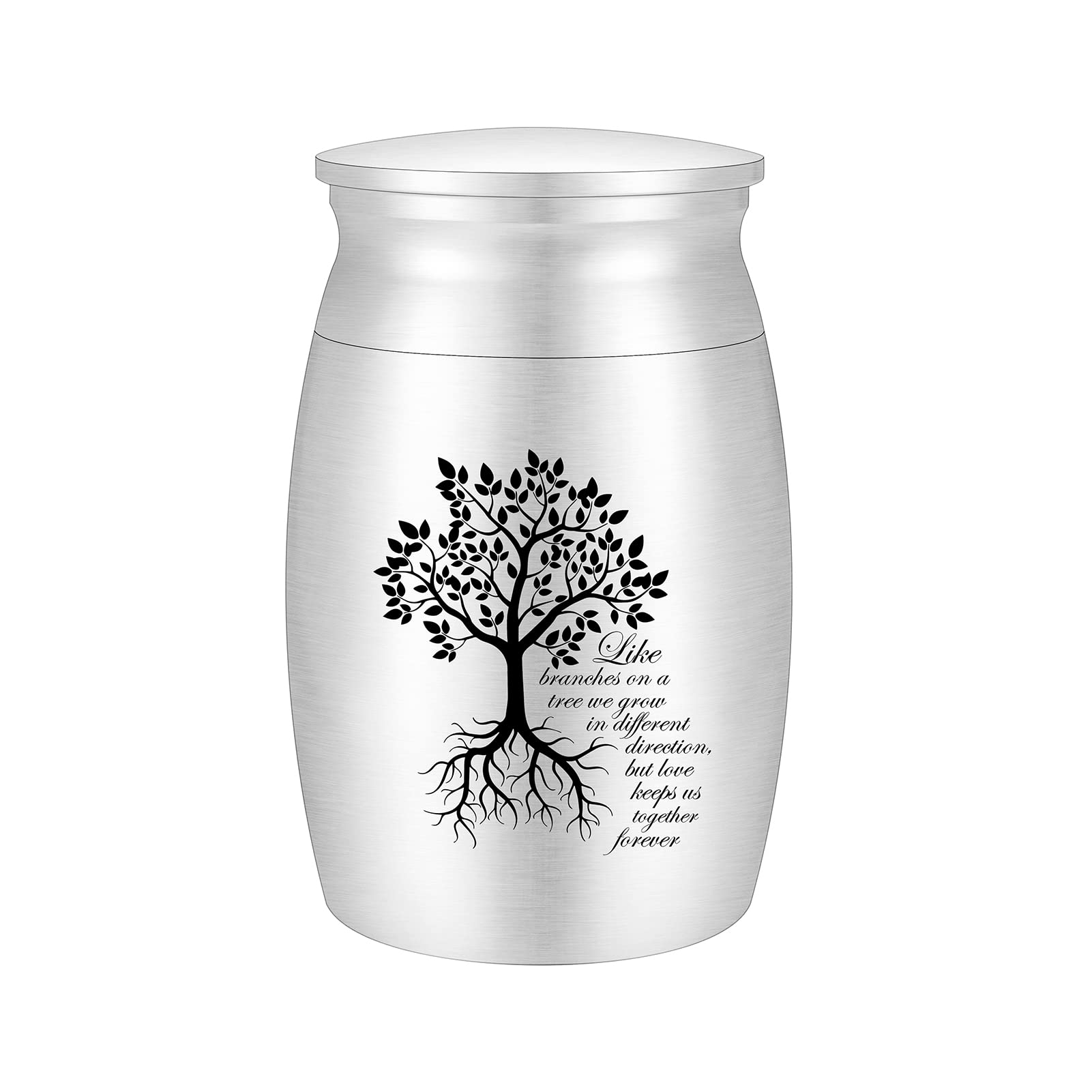 7*4.5cm Tree of Life Stainless Steel Small Urn for Human Pet Ashes Keepsake Gift