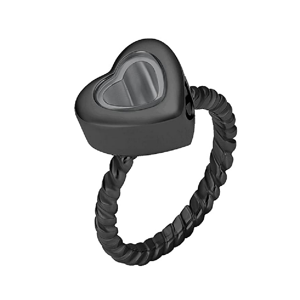 Glass Heart Urn Locket Stainless Steel Twisted Rope Ring For Ashes Jewellery - Picture 12 of 12