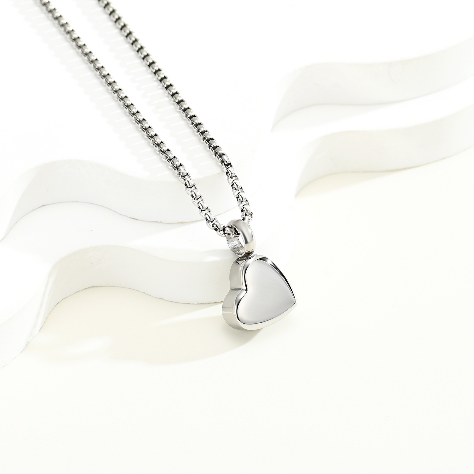 Stainless Steel Heart Urn Pendant Memorial Necklace For Ashes Jewellery Charm - Picture 34 of 37