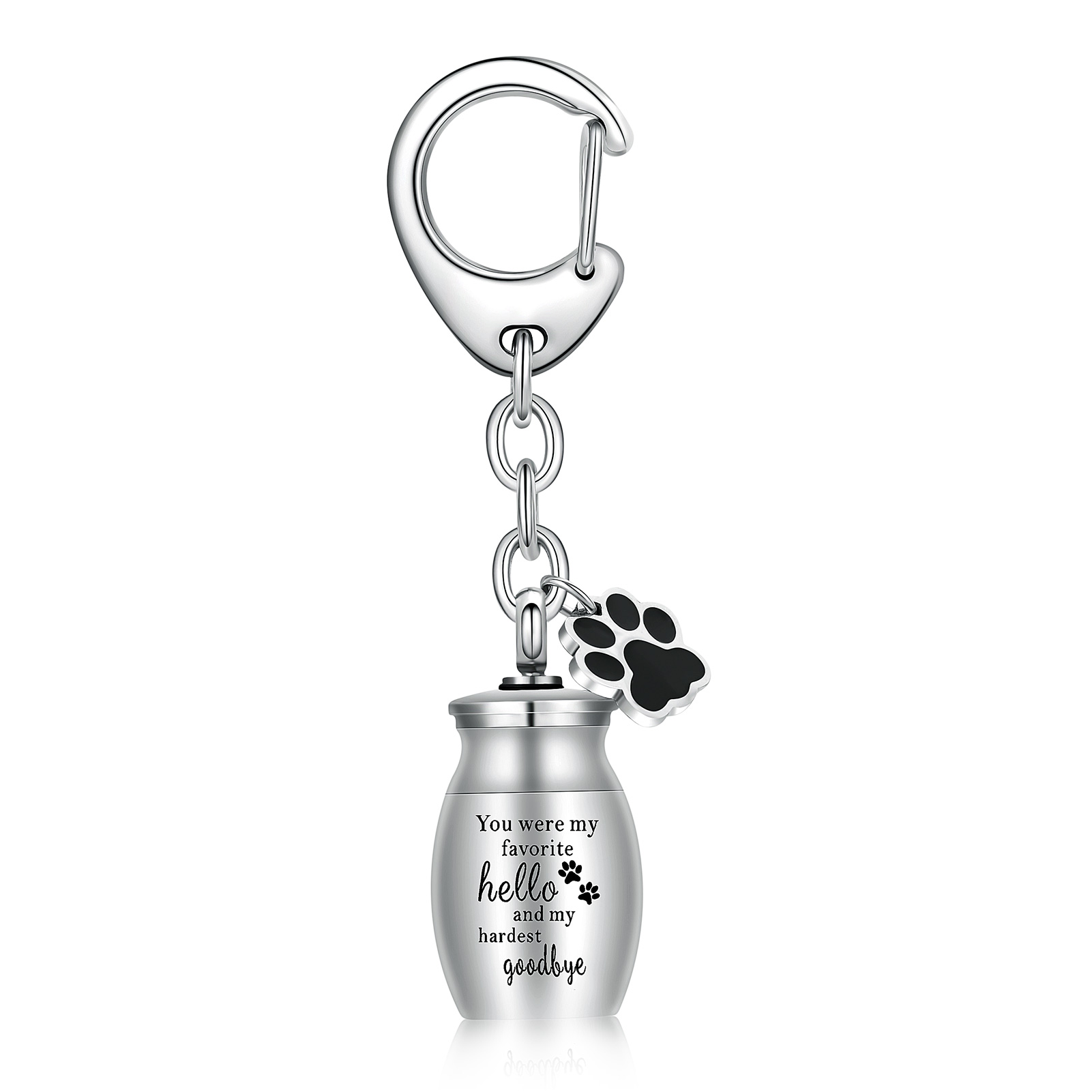 Pet Urns Keychain for Dog /Cat Ashes Keepsake Stainless Steel Cremation Keychain