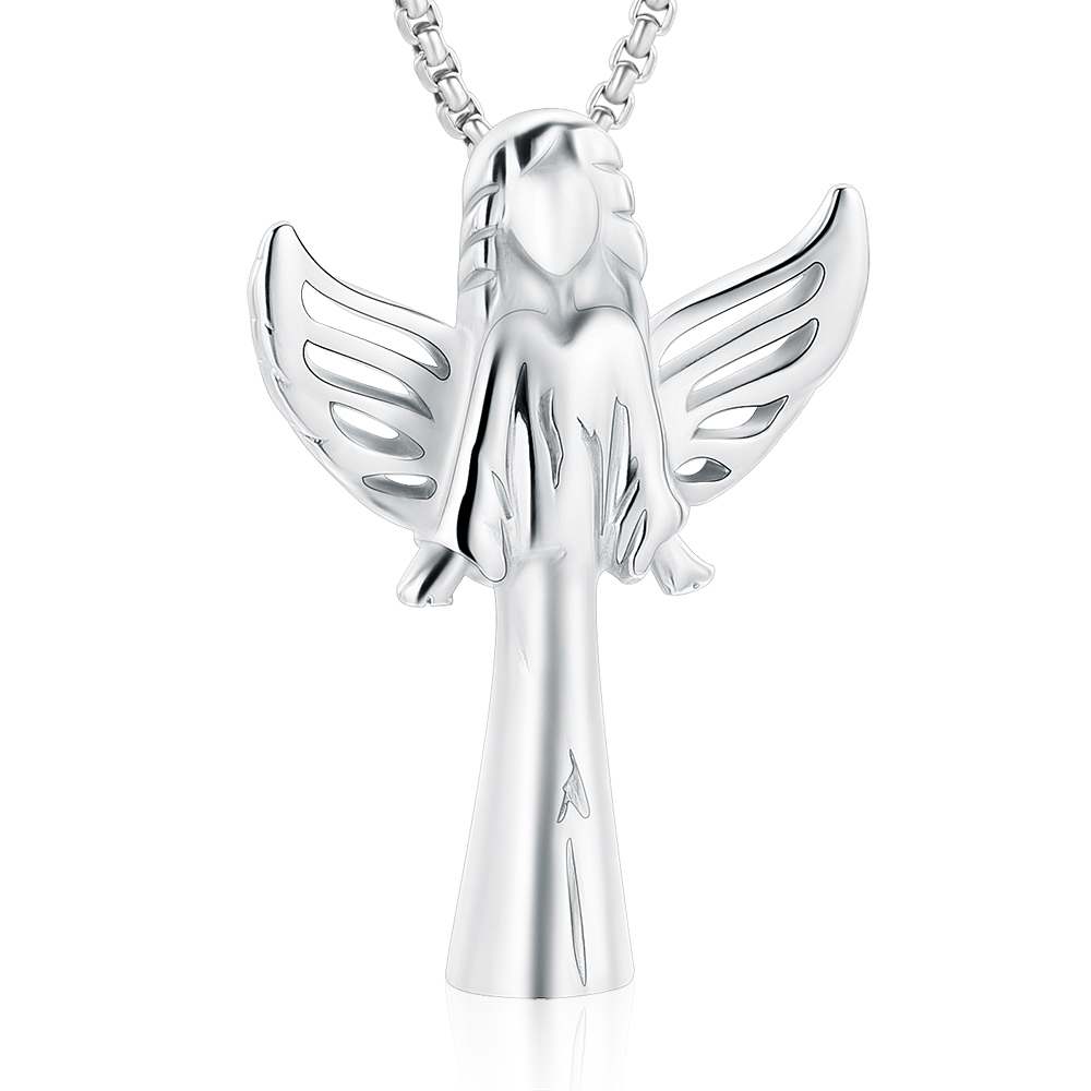 Angel Urn Necklace for Women Girl Stainless Steel Ashes Urn Pendant Ashes Holder - Picture 11 of 35