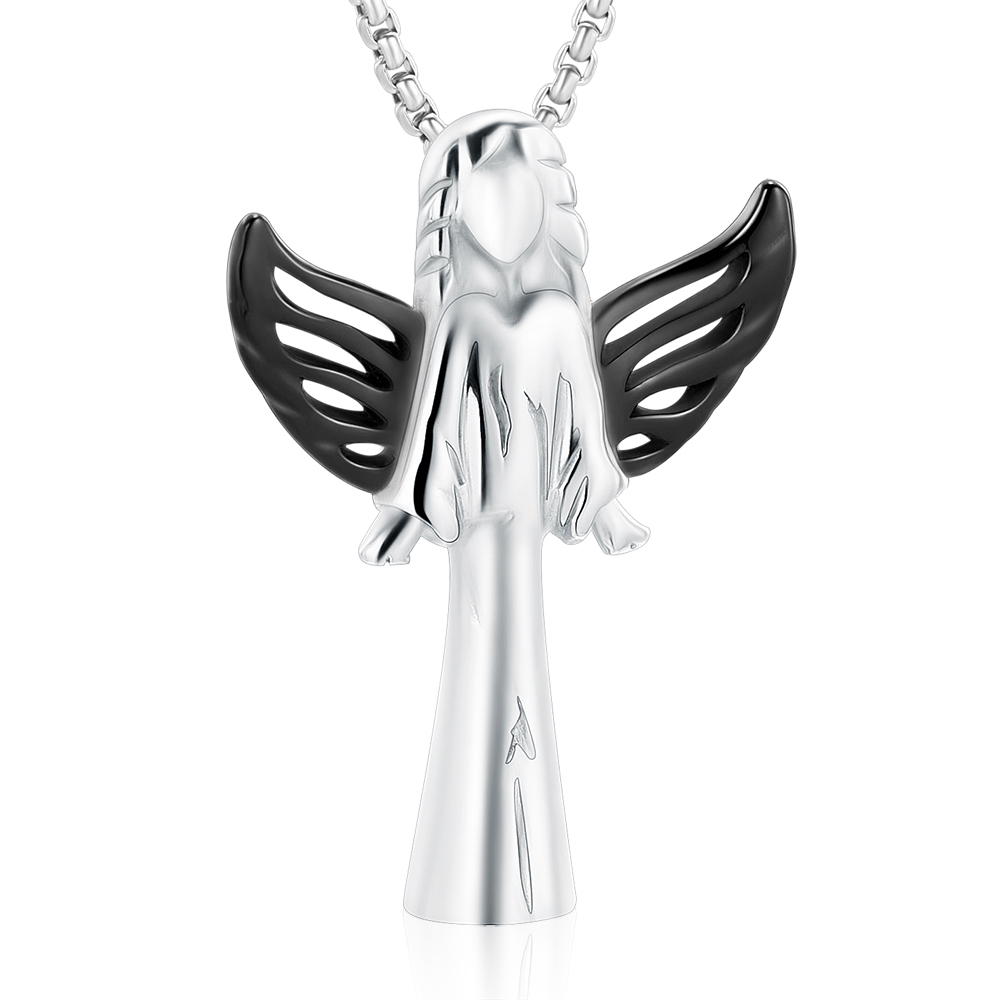 Angel Urn Necklace for Women Girl Stainless Steel Ashes Urn Pendant Ashes Holder - Picture 16 of 35