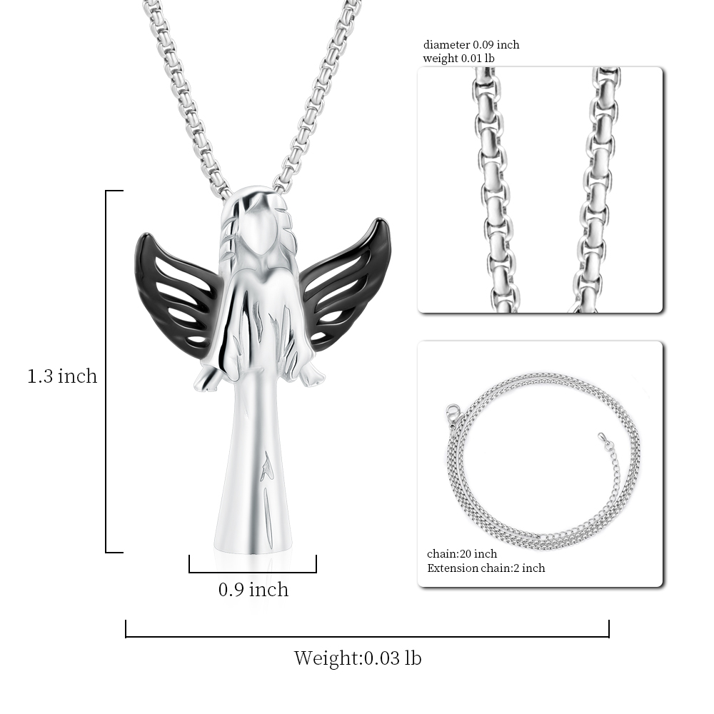 Angel Urn Necklace for Women Girl Stainless Steel Ashes Urn Pendant Ashes Holder - Picture 17 of 35