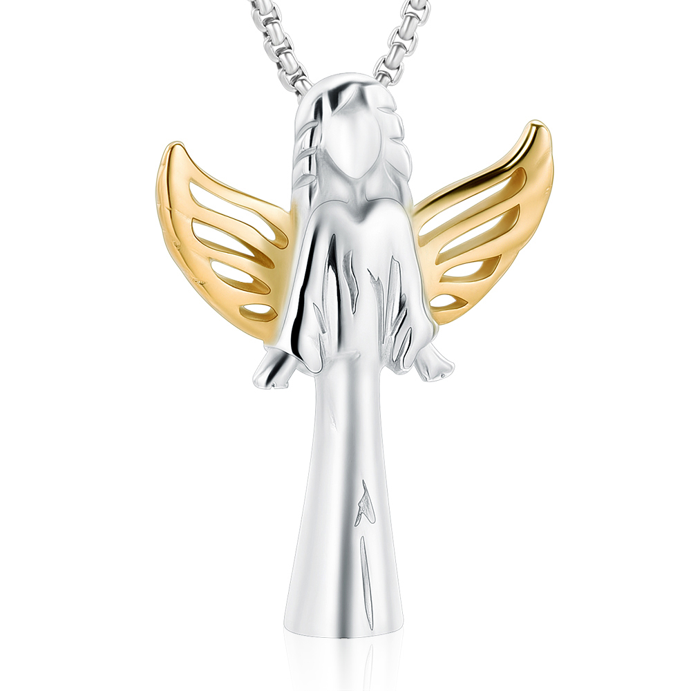 Angel Urn Necklace for Women Girl Stainless Steel Ashes Urn Pendant Ashes Holder - Picture 21 of 35