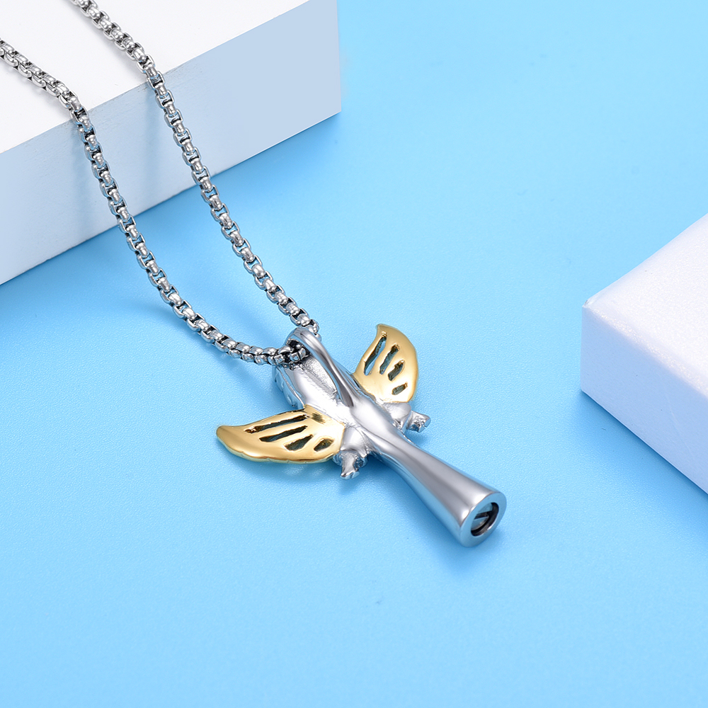 Angel Urn Necklace for Women Girl Stainless Steel Ashes Urn Pendant Ashes Holder - Picture 23 of 35