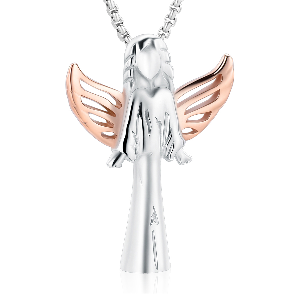 Angel Urn Necklace for Women Girl Stainless Steel Ashes Urn Pendant Ashes Holder - Picture 25 of 35