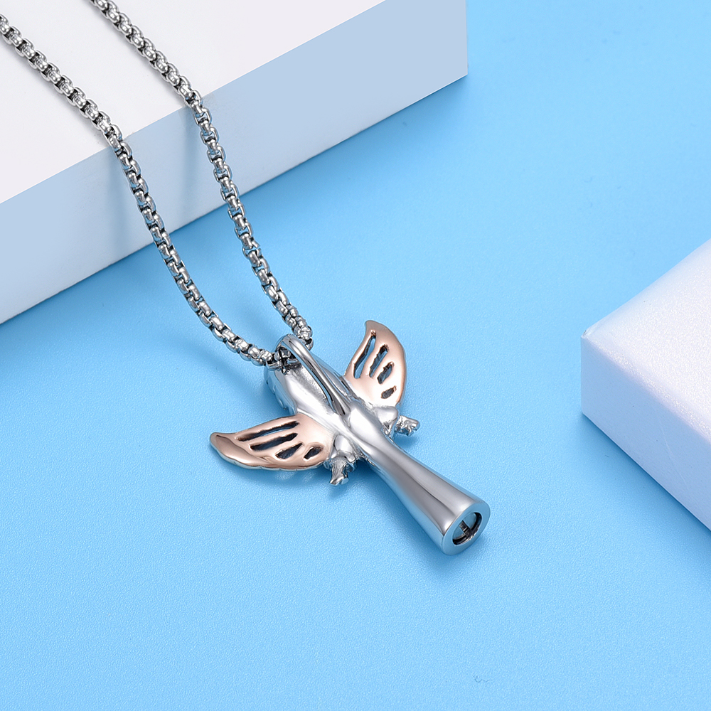 Angel Urn Necklace for Women Girl Stainless Steel Ashes Urn Pendant Ashes Holder - Picture 28 of 35