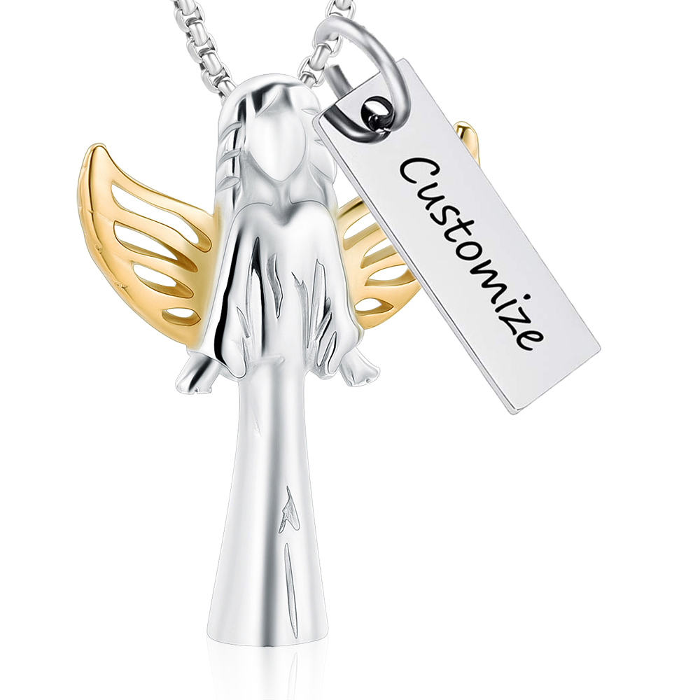 Angel Urn Necklace for Women Girl Stainless Steel Ashes Urn Pendant Ashes Holder - Picture 31 of 35