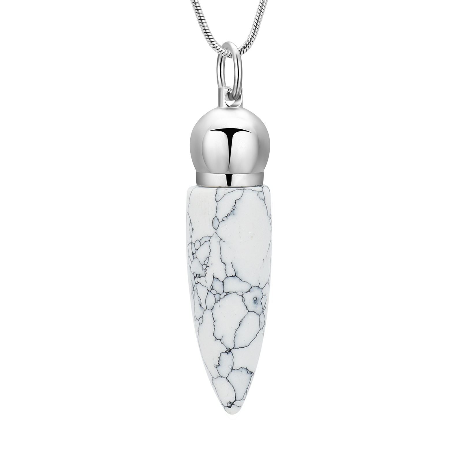 Women Men Stone Bullet Hollow Urn Pendant Cremation Jewelry Ashe Memory Necklace - Picture 8 of 36