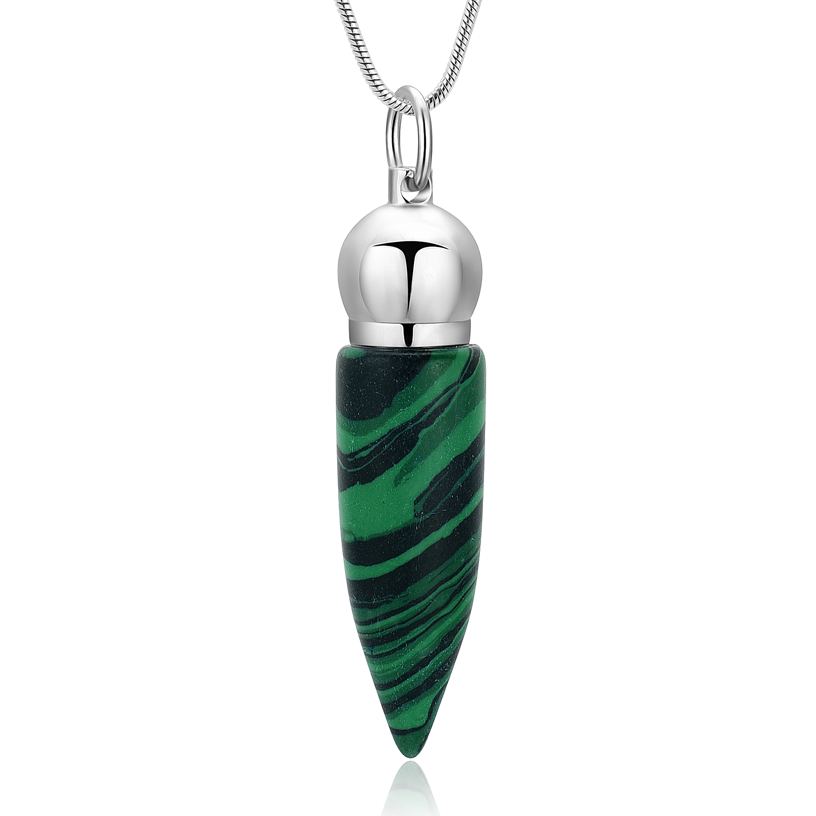 Women Men Stone Bullet Hollow Urn Pendant Cremation Jewelry Ashe Memory Necklace - Picture 14 of 36
