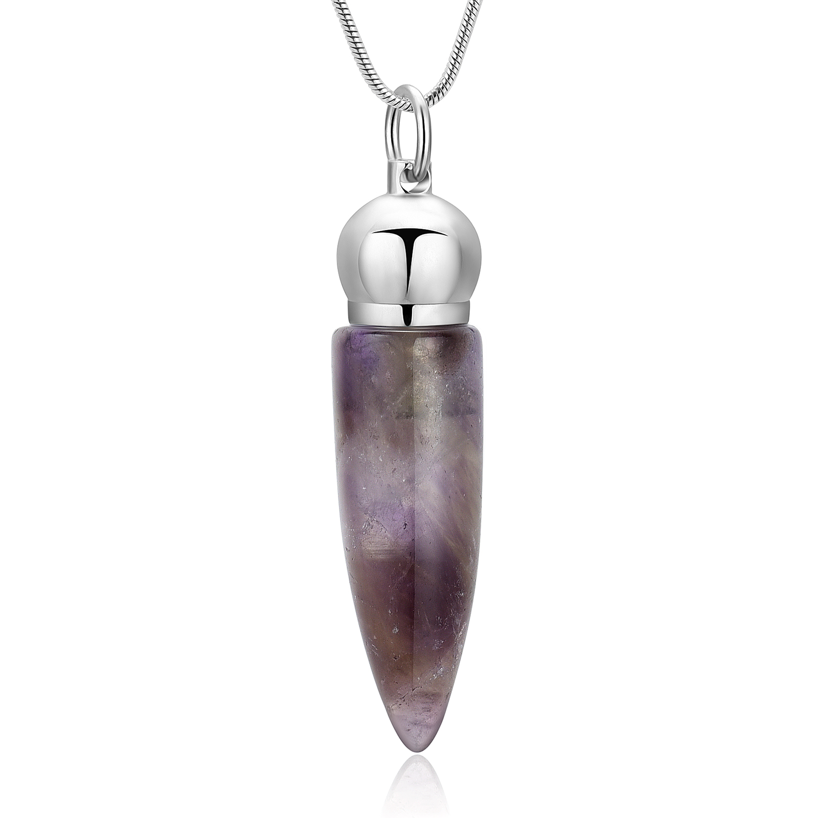 Women Men Stone Bullet Hollow Urn Pendant Cremation Jewelry Ashe Memory Necklace - Picture 20 of 36