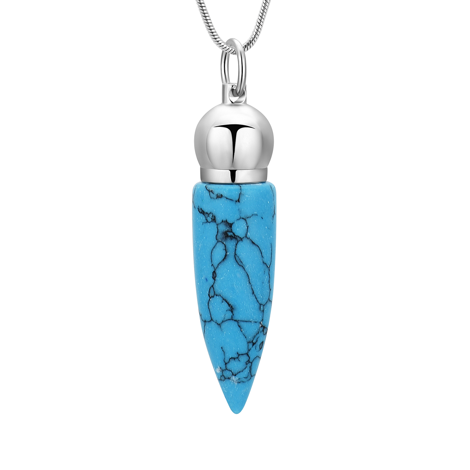 Women Men Stone Bullet Hollow Urn Pendant Cremation Jewelry Ashe Memory Necklace - Picture 25 of 36
