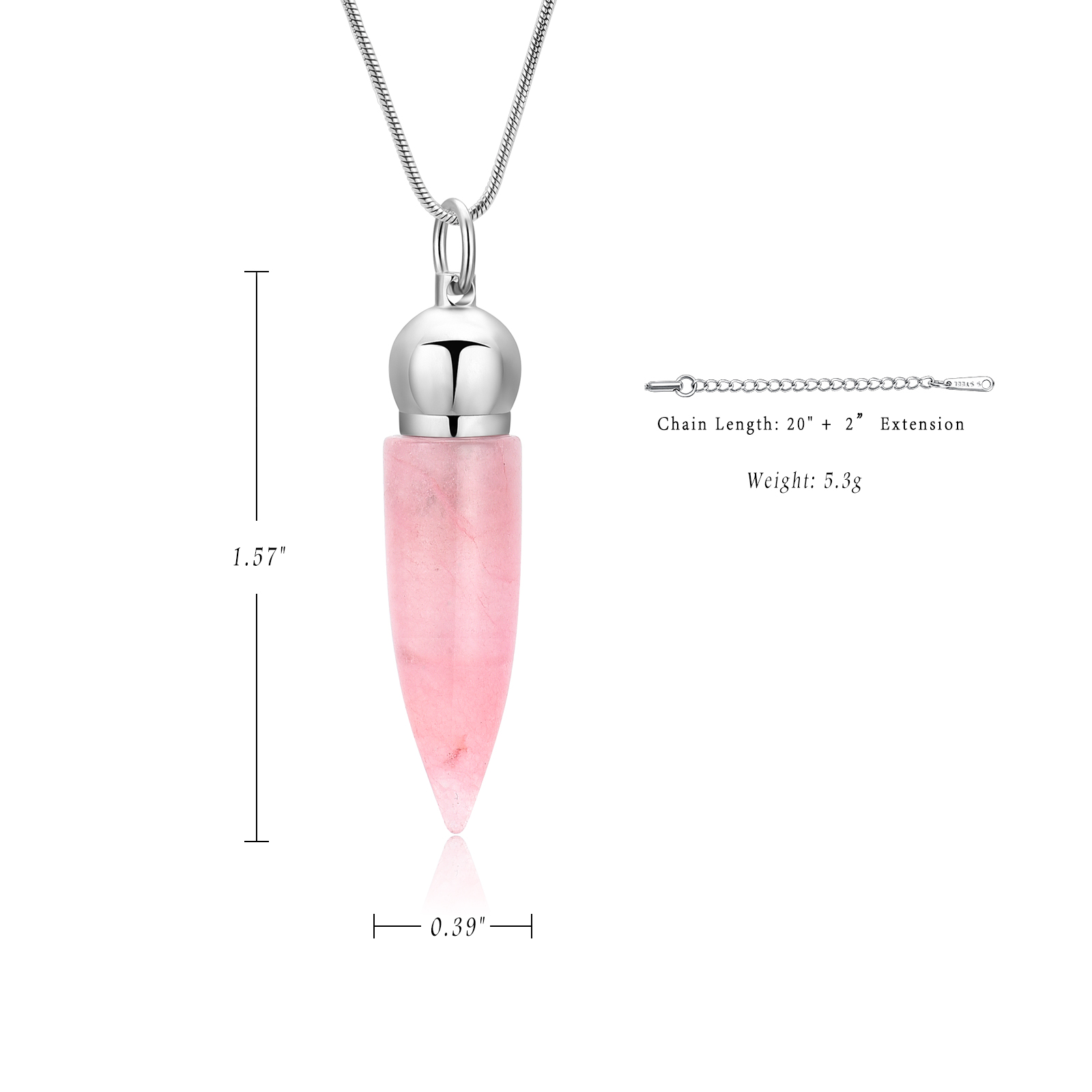 Women Men Stone Bullet Hollow Urn Pendant Cremation Jewelry Ashe Memory Necklace - Picture 32 of 36