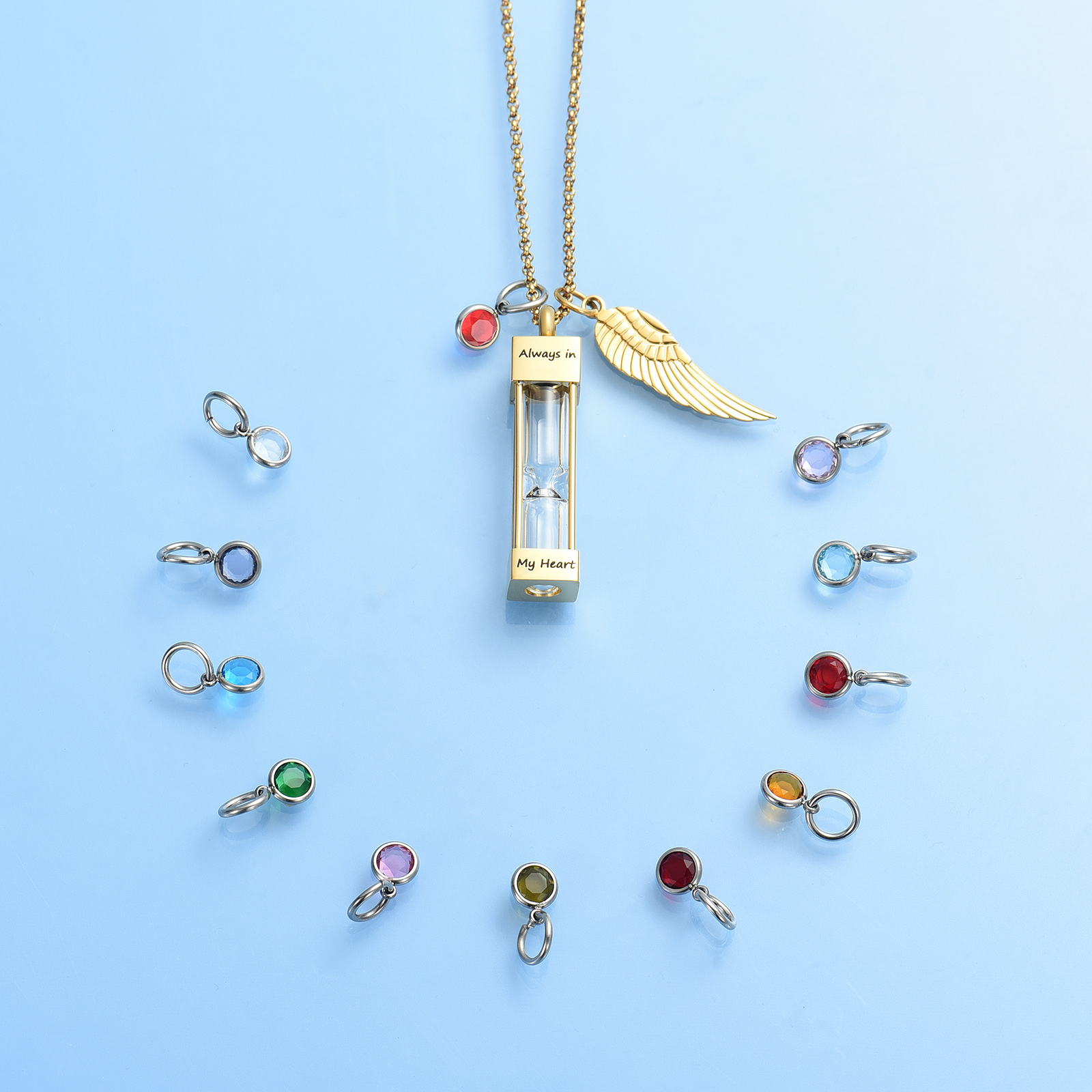 Hourglass Urn Keepsake Pendant Memorial Necklace for Ashes Jewellery Charm Gift - Picture 8 of 15