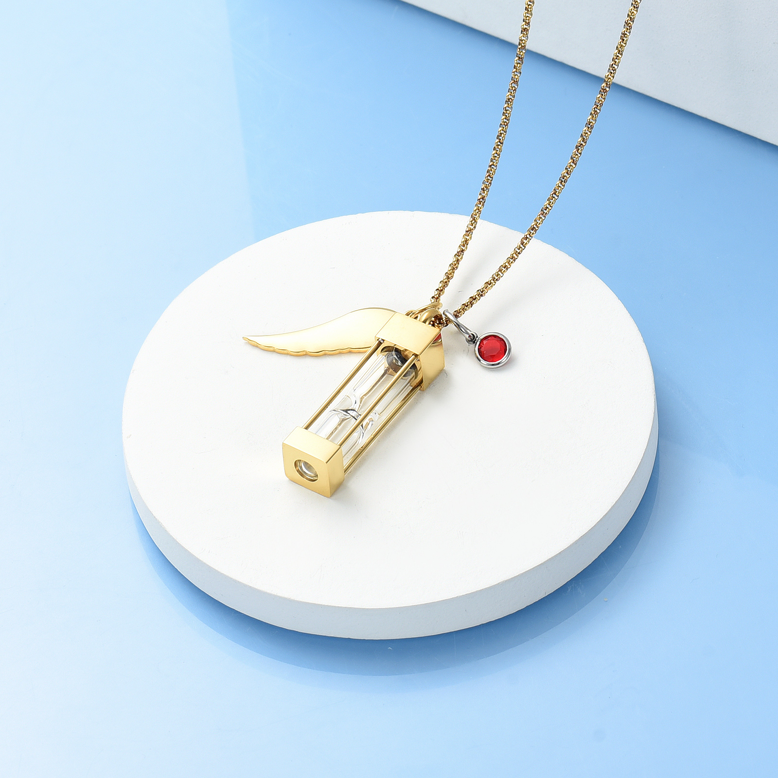Hourglass Urn Keepsake Pendant Memorial Necklace for Ashes Jewellery Charm Gift - Picture 9 of 15