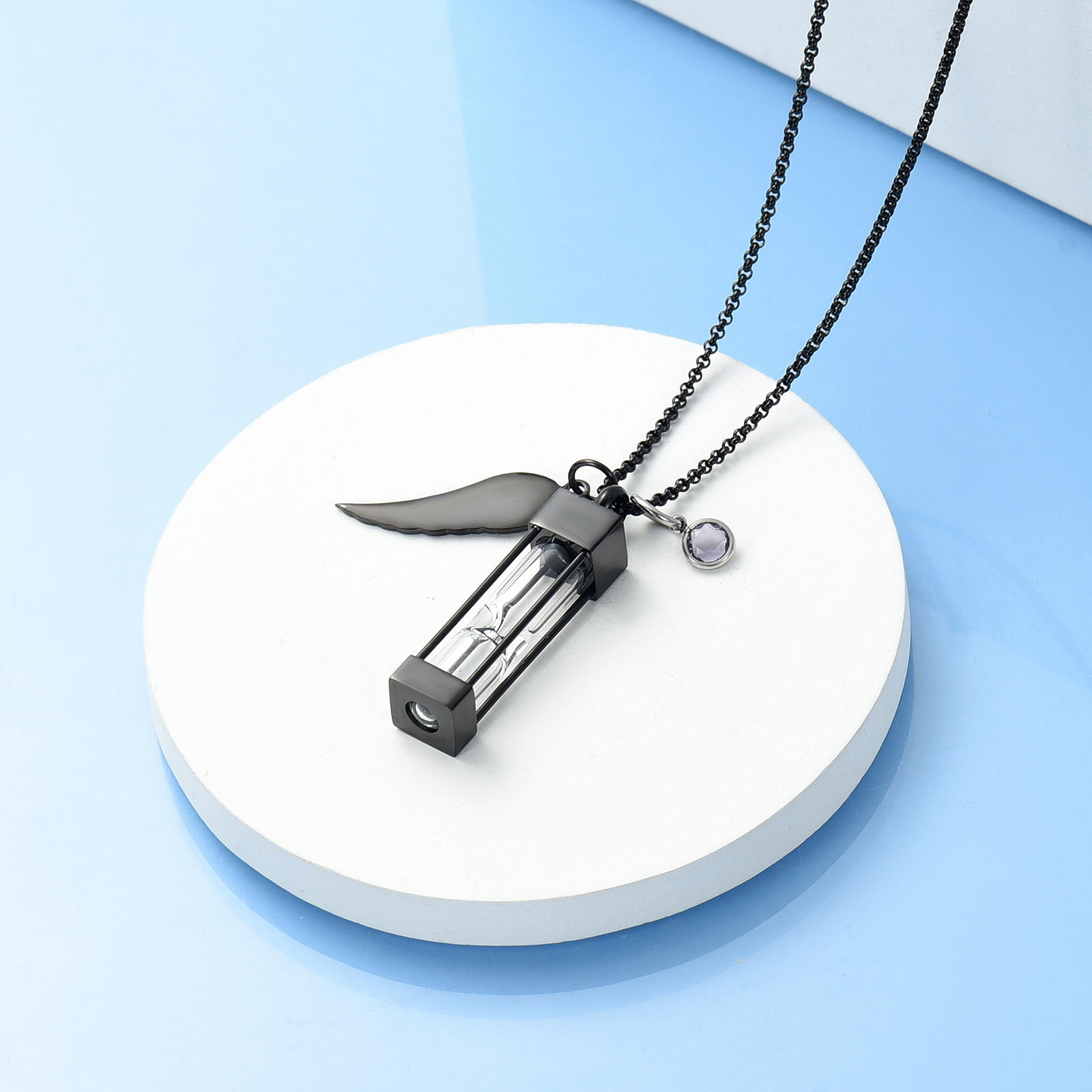 Hourglass Urn Keepsake Pendant Memorial Necklace for Ashes Jewellery Charm Gift - Picture 14 of 15