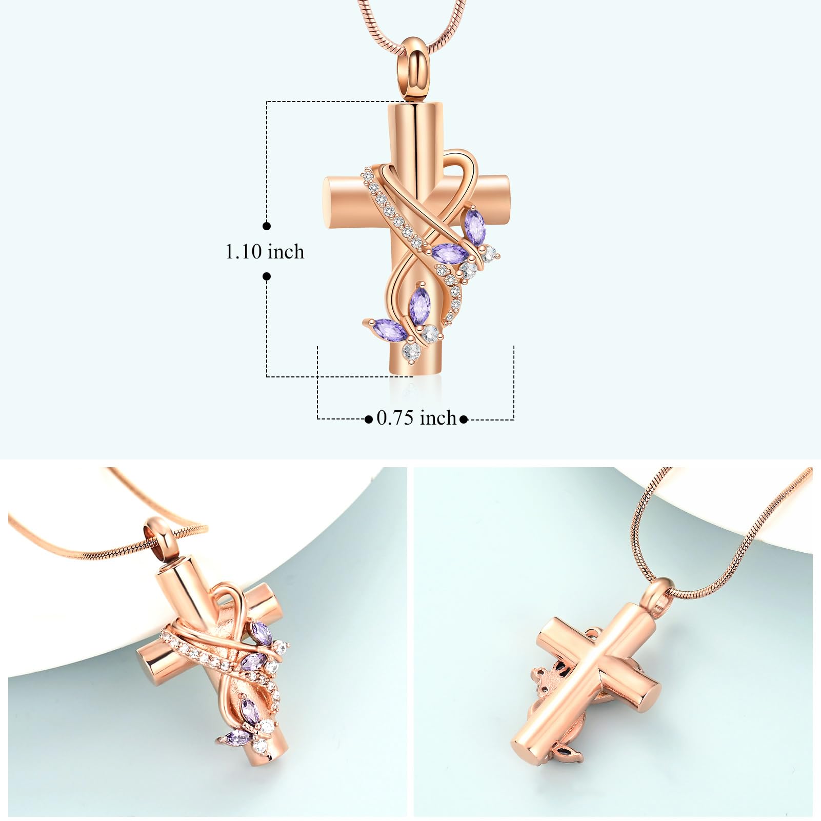 Urn Necklaces for Ashes Butterfly Urn Cremation Jewelry for Ashes for Human/Pet - Picture 12 of 17
