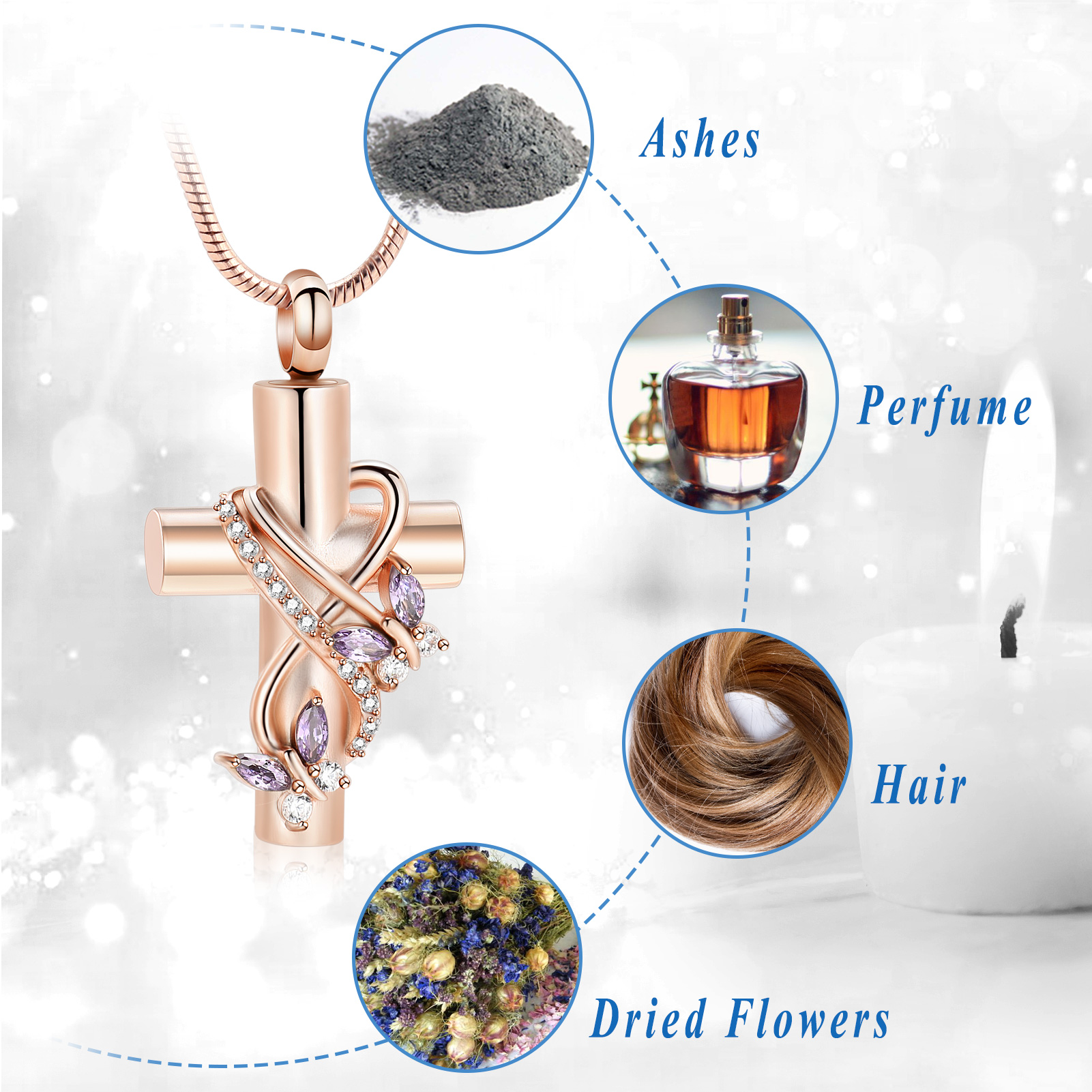 Urn Necklaces for Ashes Butterfly Urn Cremation Jewelry for Ashes for Human/Pet - Picture 13 of 17