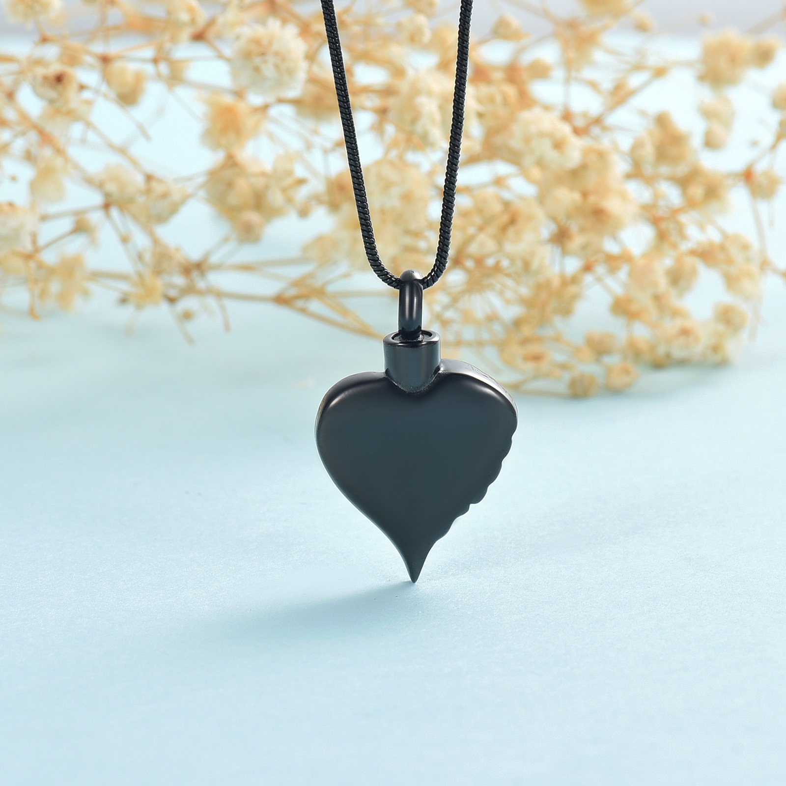 Crystal Angel Wing Heart Cremation Pendant Keepsake Urn Necklace Ashes Jewellery - Picture 22 of 23