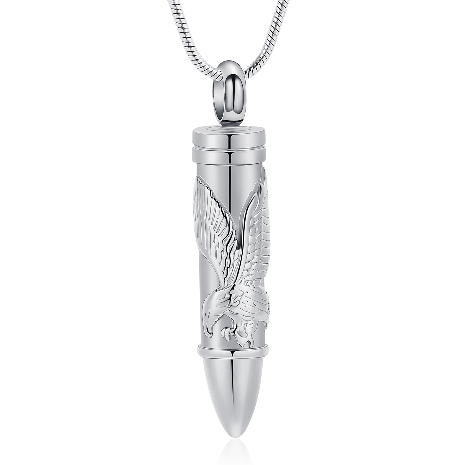 Flying Eagle Bullet Urn Necklace Ashes Keepsake Cremation Prayer Memorial Holder