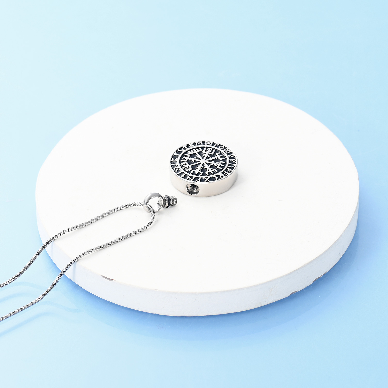 Vintage Style Stainless Steel Urn Pendant Memory Necklace Cremation Ashes Holder - Picture 5 of 14