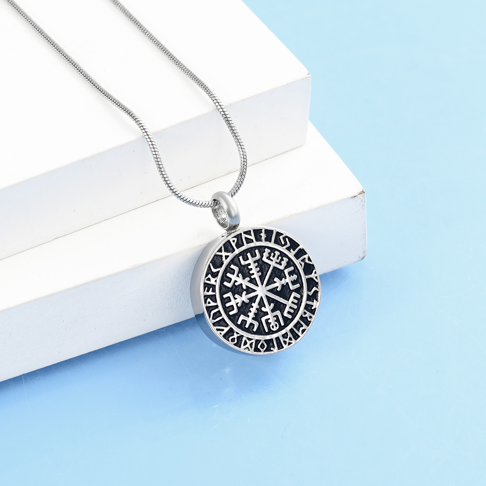 Vintage Style Stainless Steel Urn Pendant Memory Necklace Cremation Ashes Holder - Picture 4 of 14