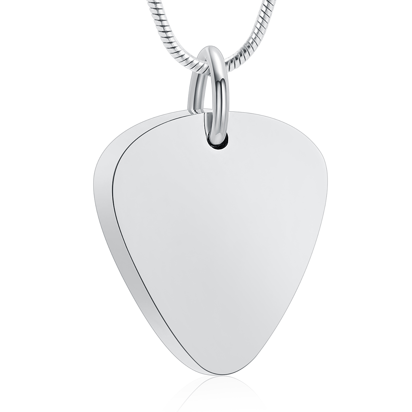 Personalized Guitar Pick Urn Necklace for Ashes Stainless Steel Music Jewelry