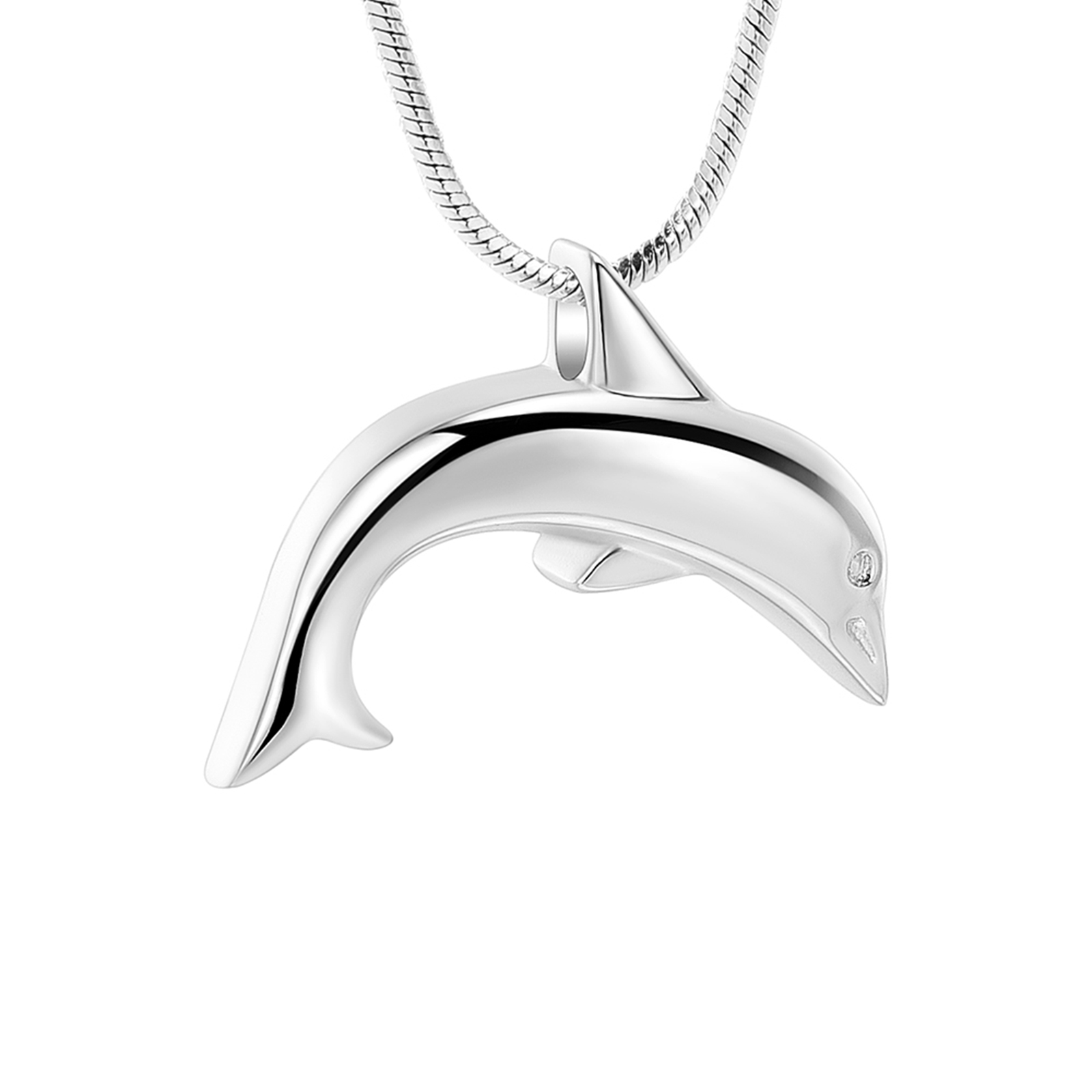 Stainless Steel Dolphin Urn Pendant Cremation Jewelry for Ashes Memory Necklace