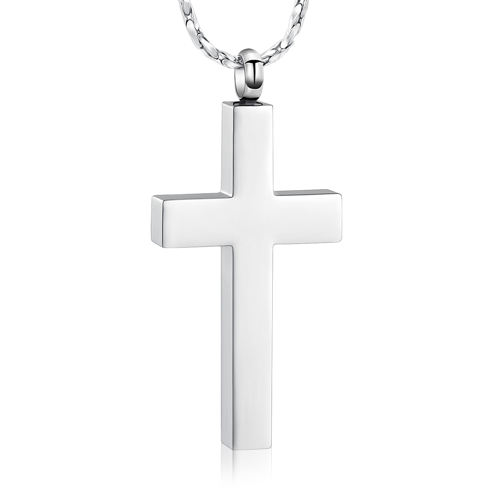 Simple Cross Urn Pendant Memory Necklace for Cremation Ashes Memorial Jewelry
