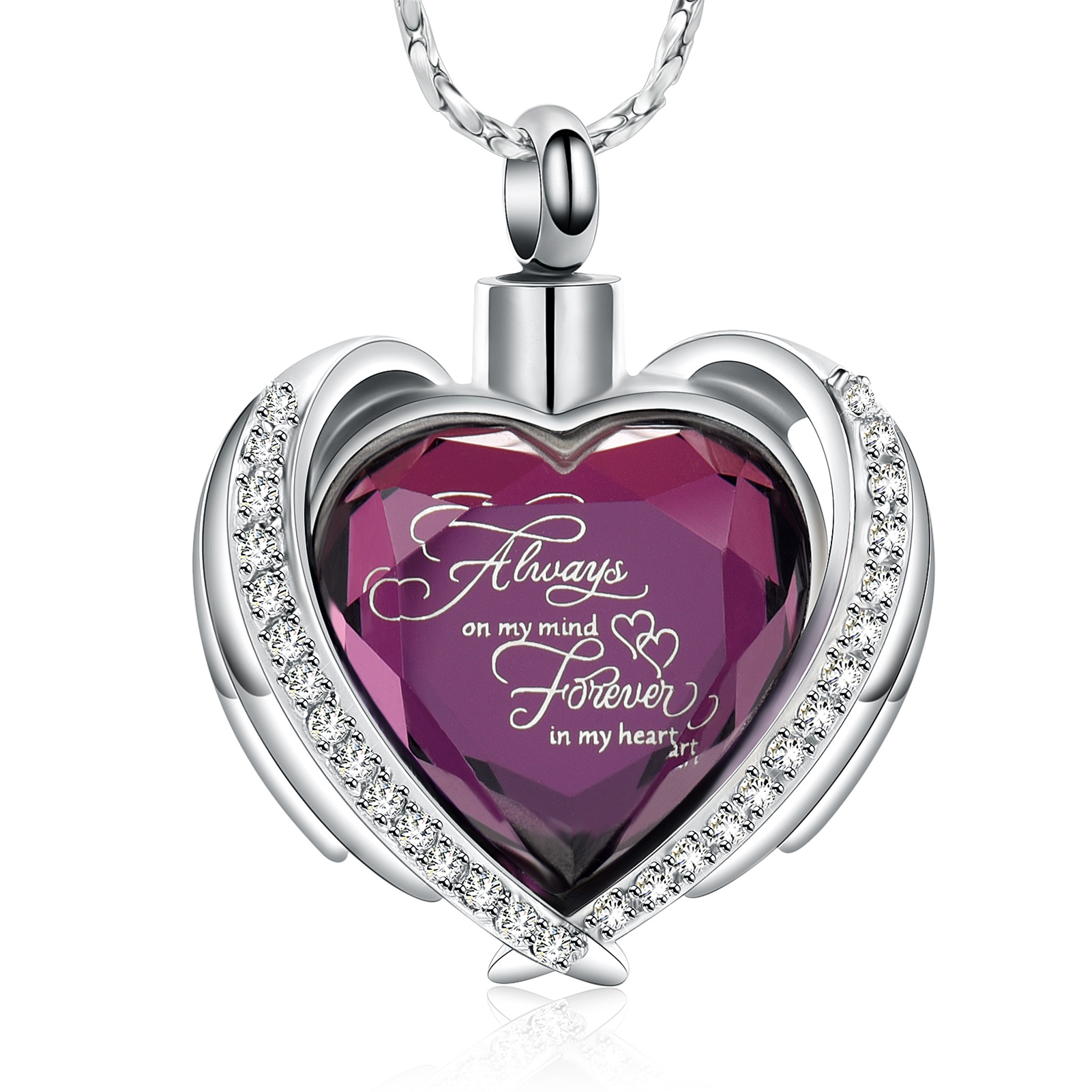 Crystal Heart Urn Pendant Cremation Jewelry for Ashes Holder Memorial Jewelry