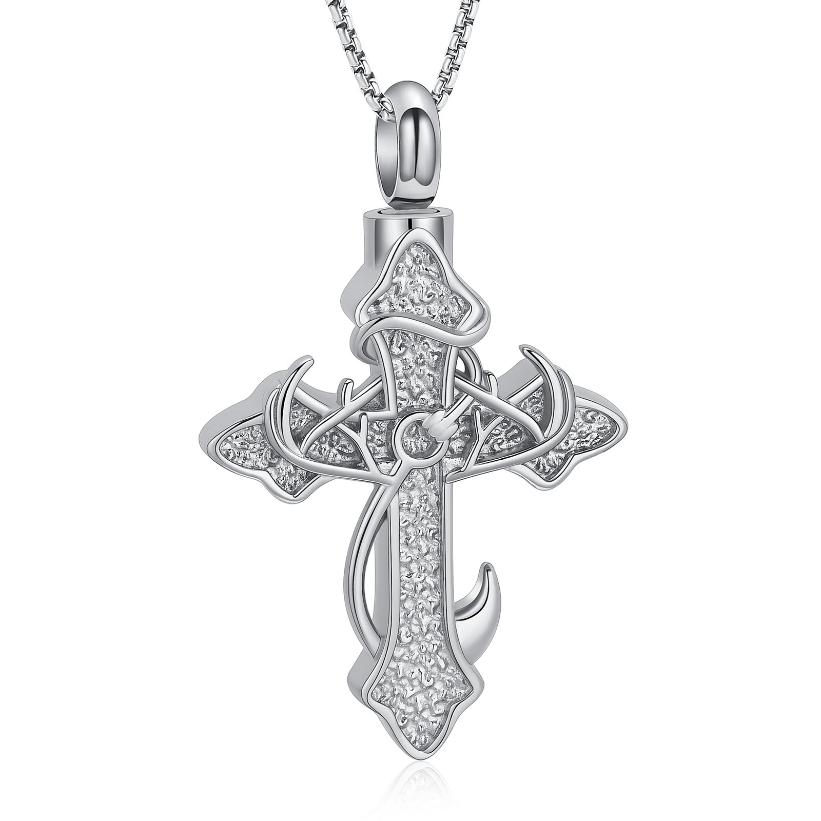 Cross Cremation Jewelry Urn Necklace for Ashes Human / Pet Memorial Urn Pendant