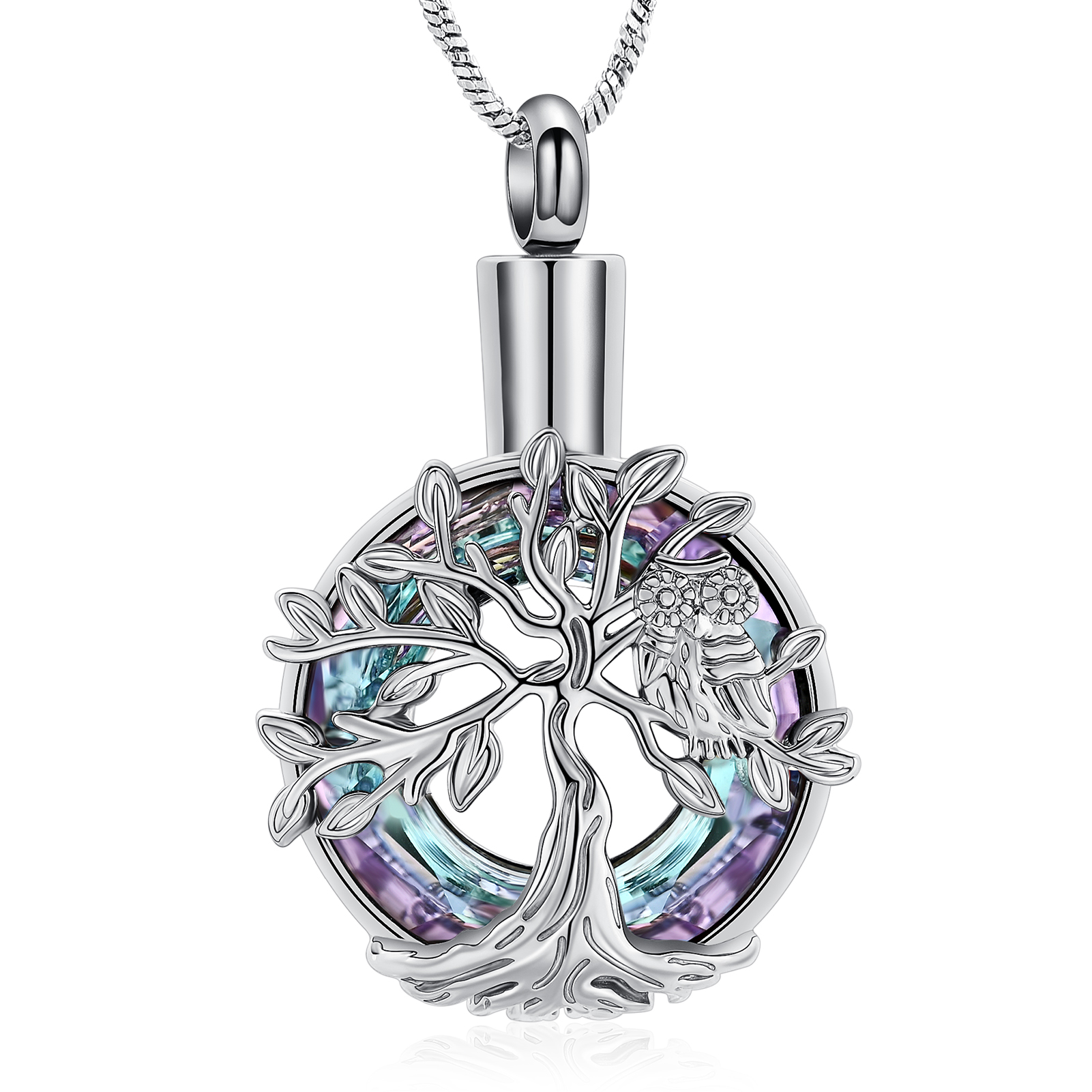 Circle of Life Eternity Cremation Jewelry Urn Necklaces for Ashes for Women Men