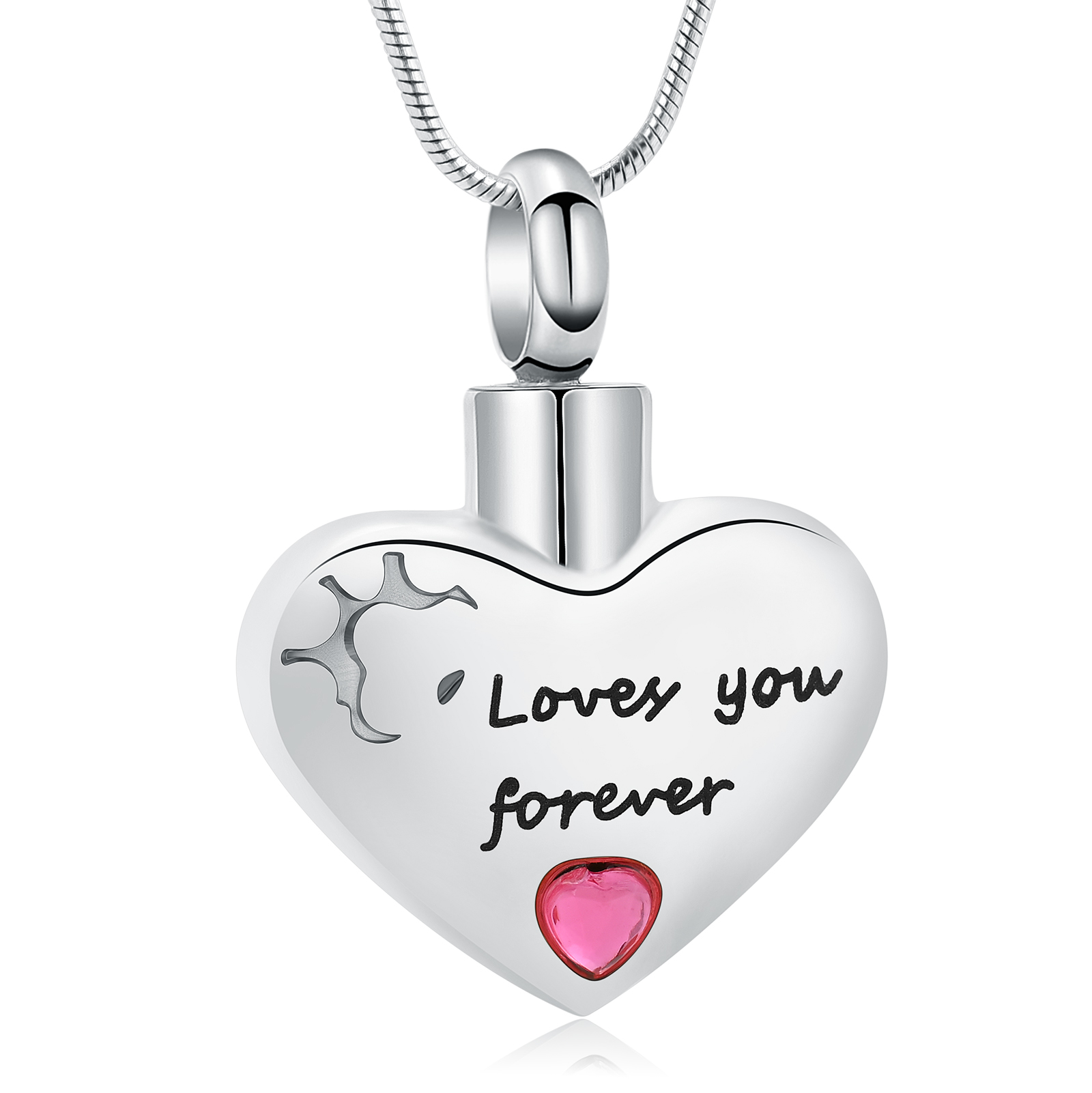 Love You Forever – Heart Urn Necklace for Ashes Cremation Jewelry Ashes Keepsake