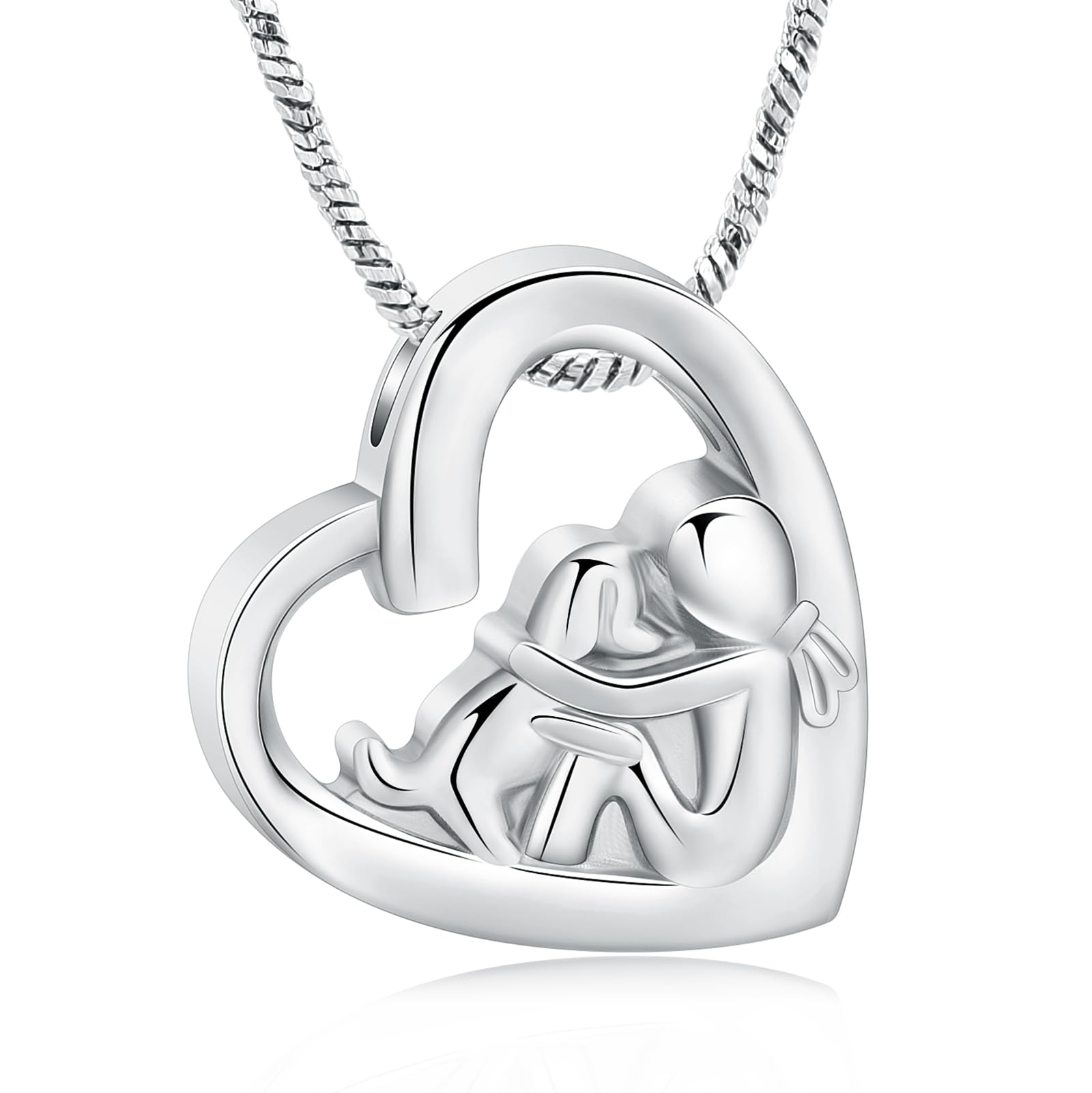 Dog with Me Heart Urn Pendant Memory Necklace for Cremation Ashes Holder Jewelry