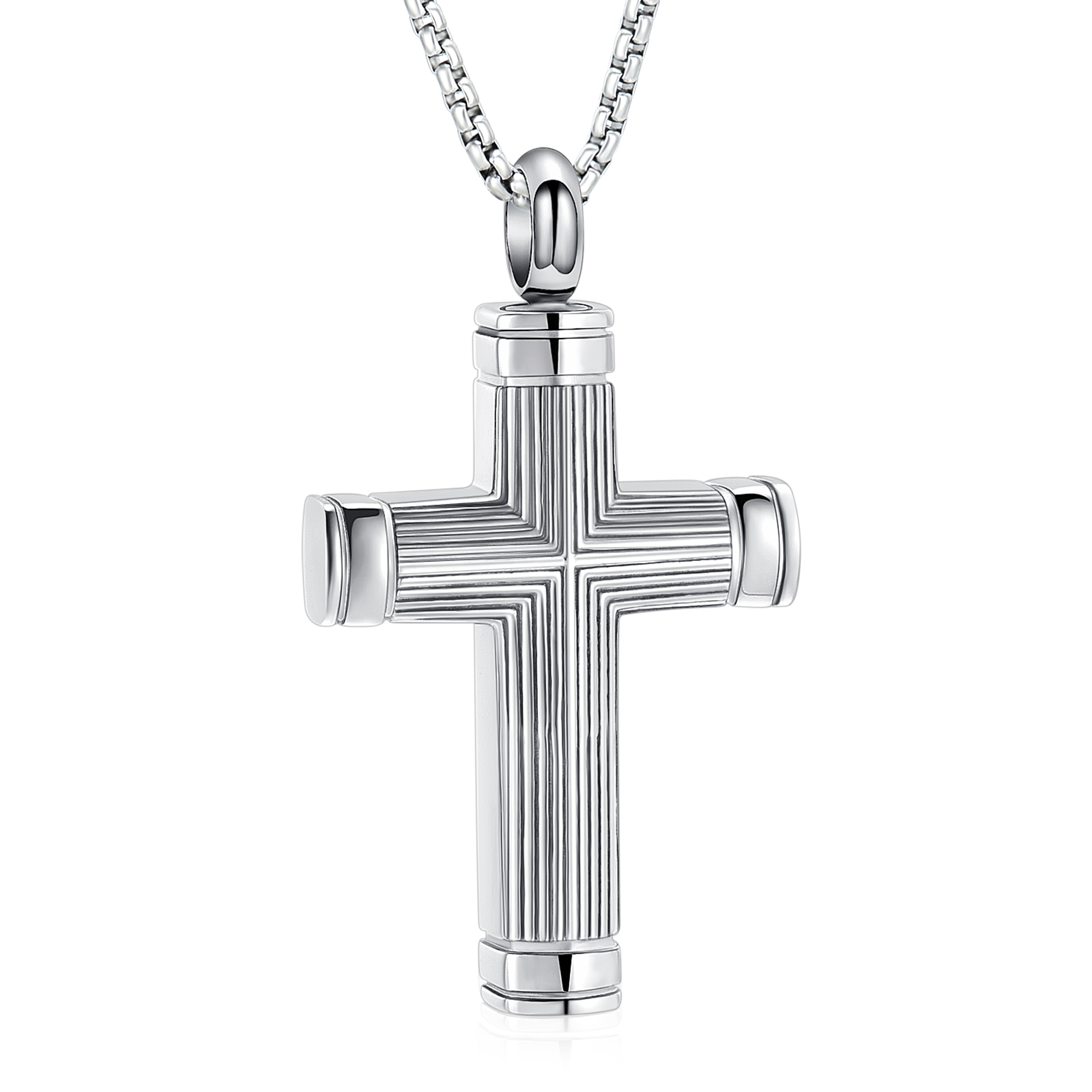 Cross Urn Necklace for Ashe Stainless Steel Urn Cremation Jewelry for Human /Pet