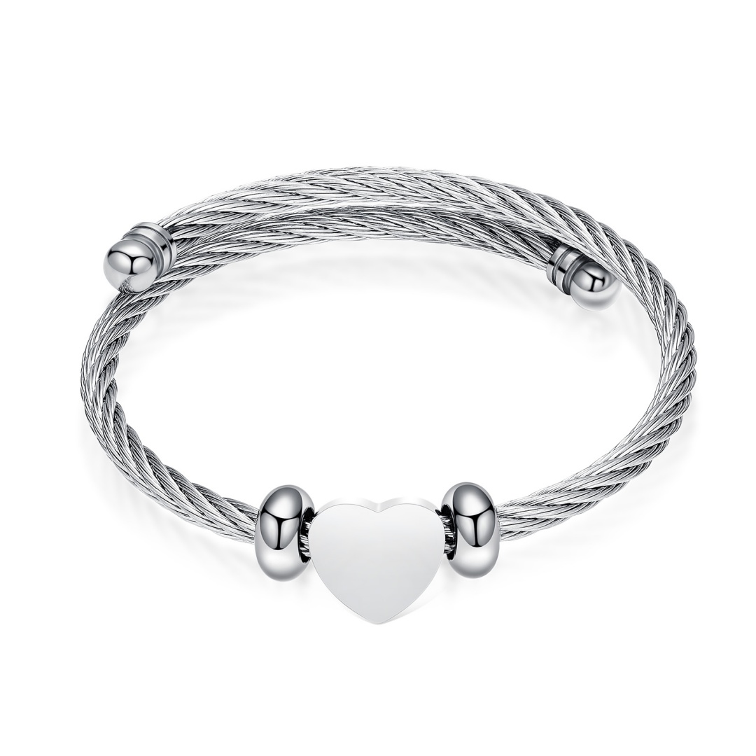 Heart Urn Bracelet for Ashes Cremation Ashes Bracelet Memorial Adjustable Bangle