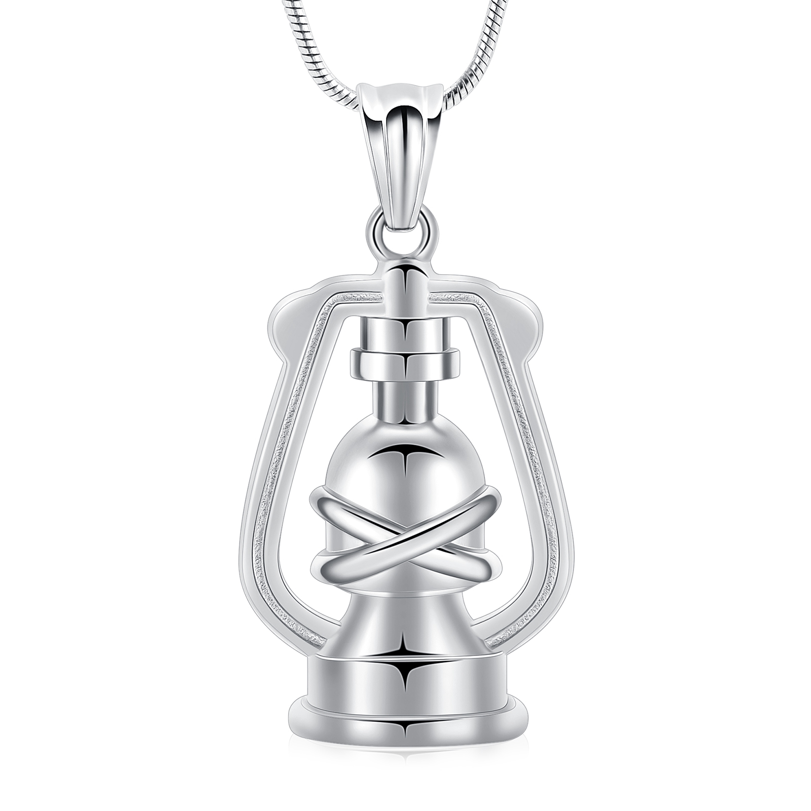 Portable Lamp Urn Necklace for Ashes Women Men Oil Lamp Ashes Cremation Jewelry