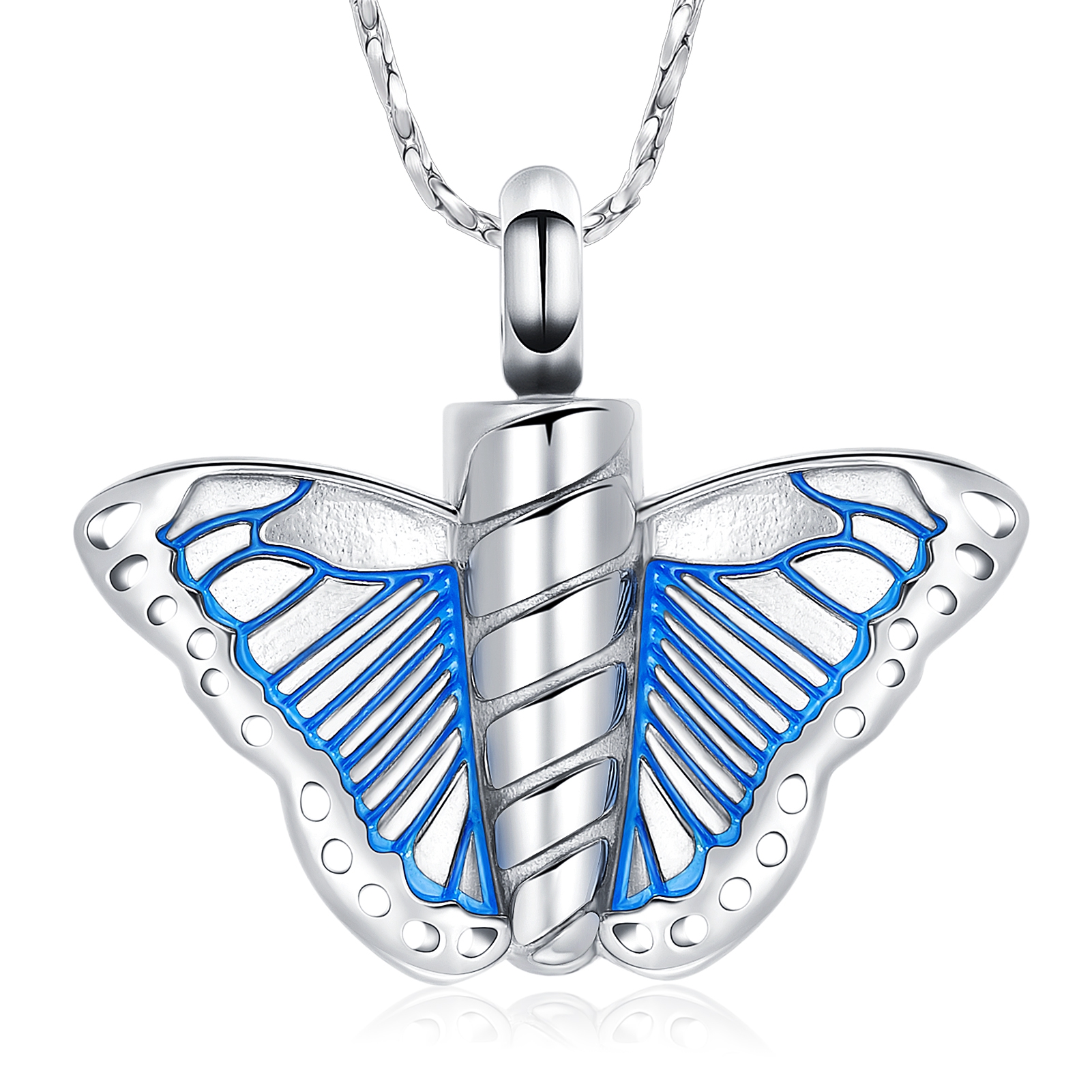 Retro-Style Butterfly Urn Pendant Cremation Jewelry Ashes Holder Memory Necklace
