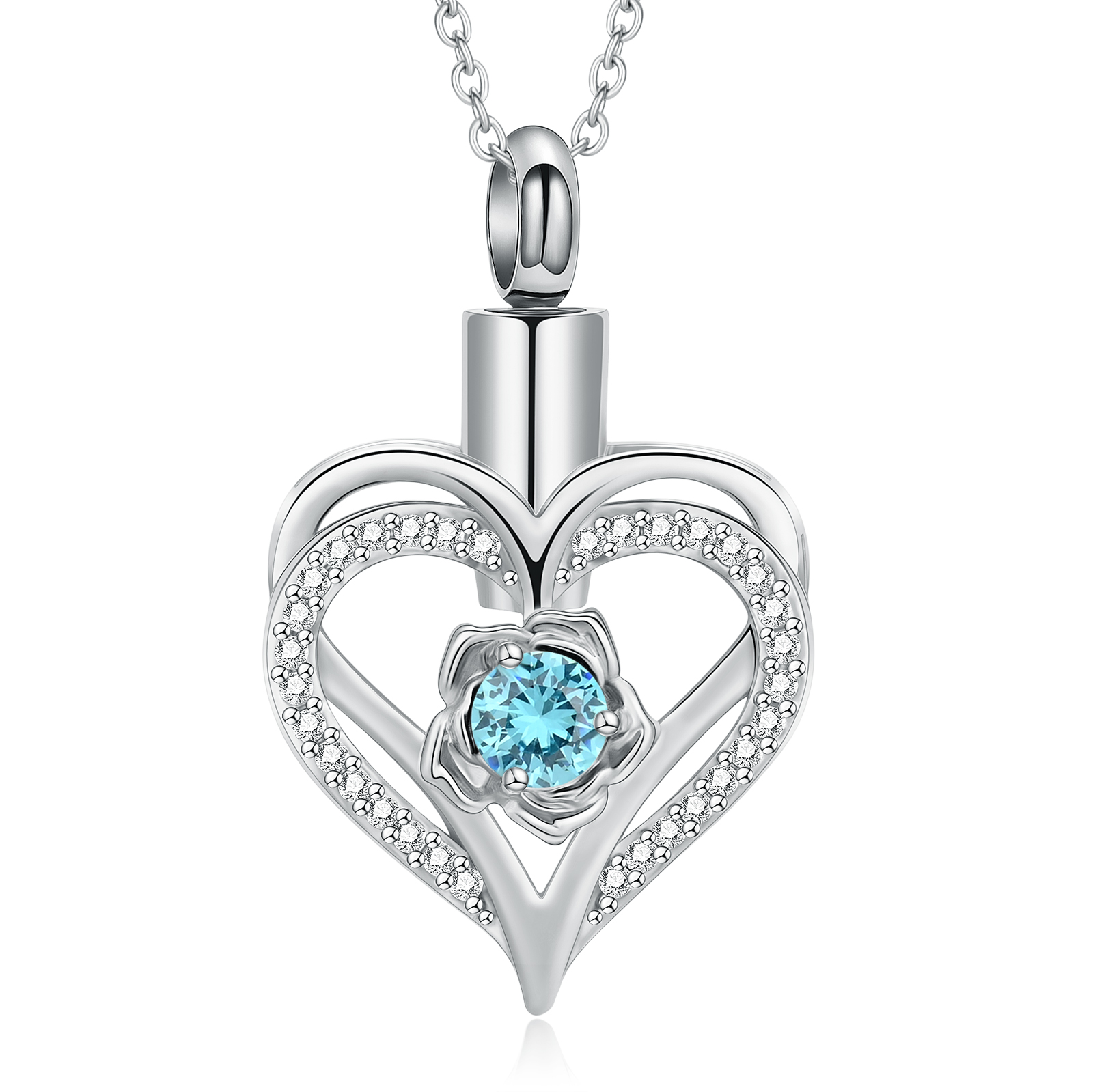 Love Infinity Heart Urn Pendant Cremation Jewelry for Ashes Memory Necklace Gift