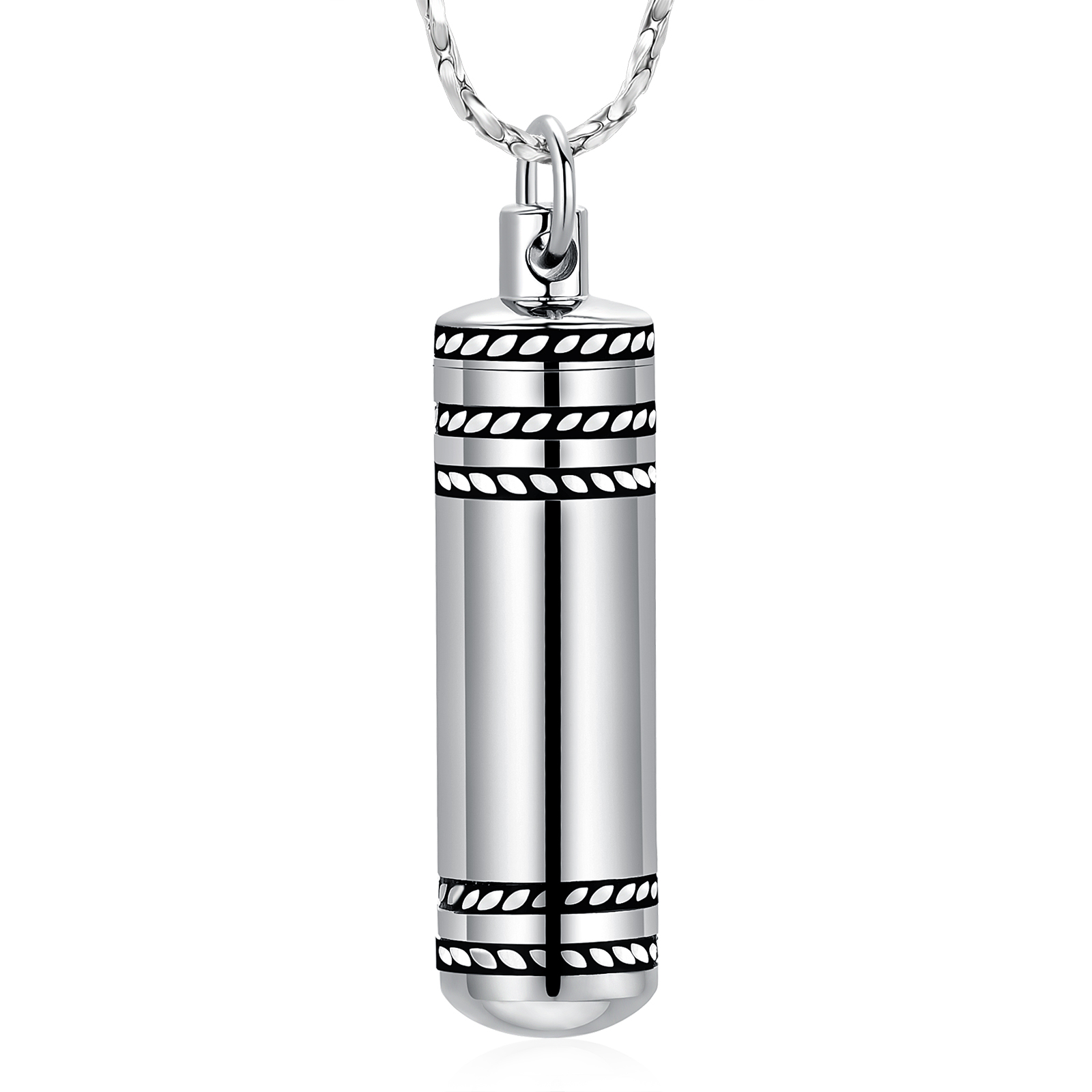 Memorial Cremation Necklace for Ashes Cylinder Urns Locket Pendant Ashes Holder