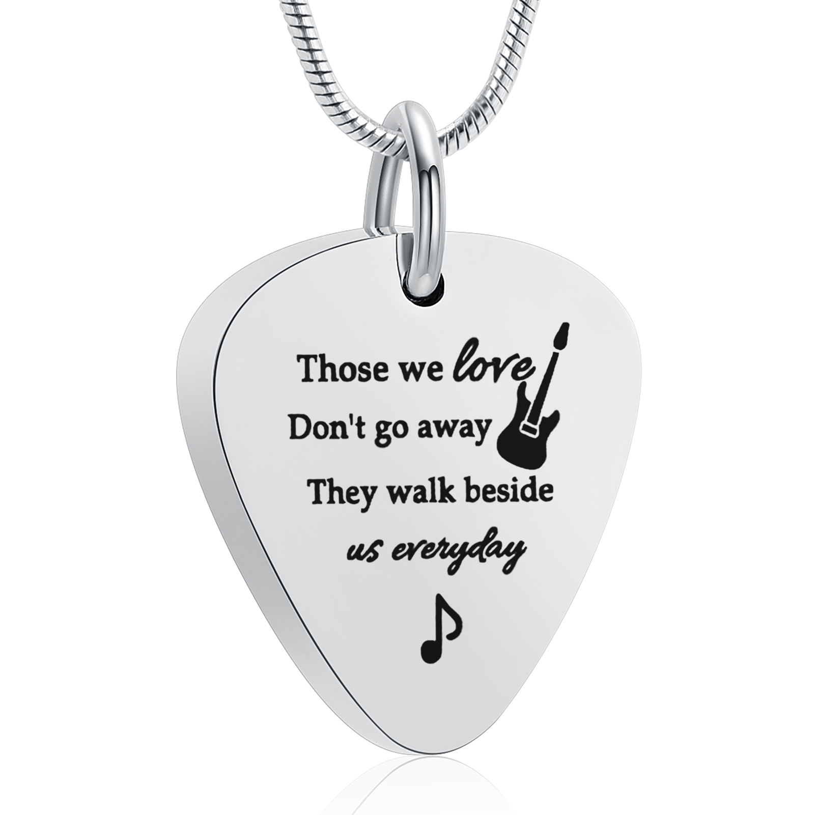 Cremation Guitar Pick Urn Necklace for Ashes Cremation Keepsake Memorial Pendant