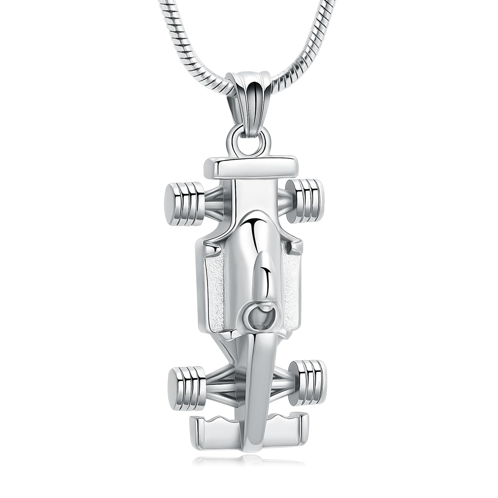 Race Car Urn Pendant Memory Necklace Cremation Ashes Keepsake Memorial Jewelry