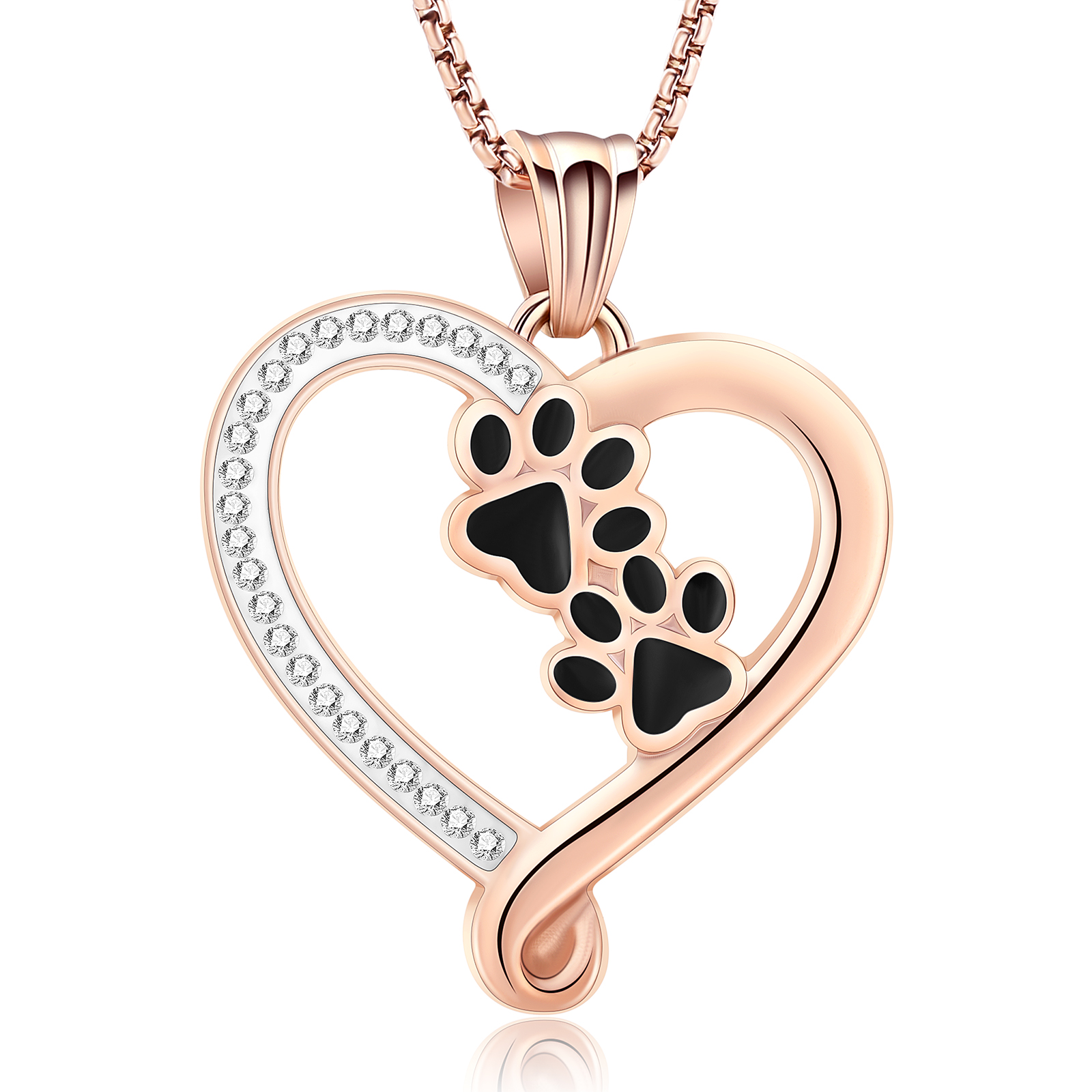 Paw Print Cremation Jewelry Heart Urn Necklace for Ashes Dog / Cat Ash Necklace