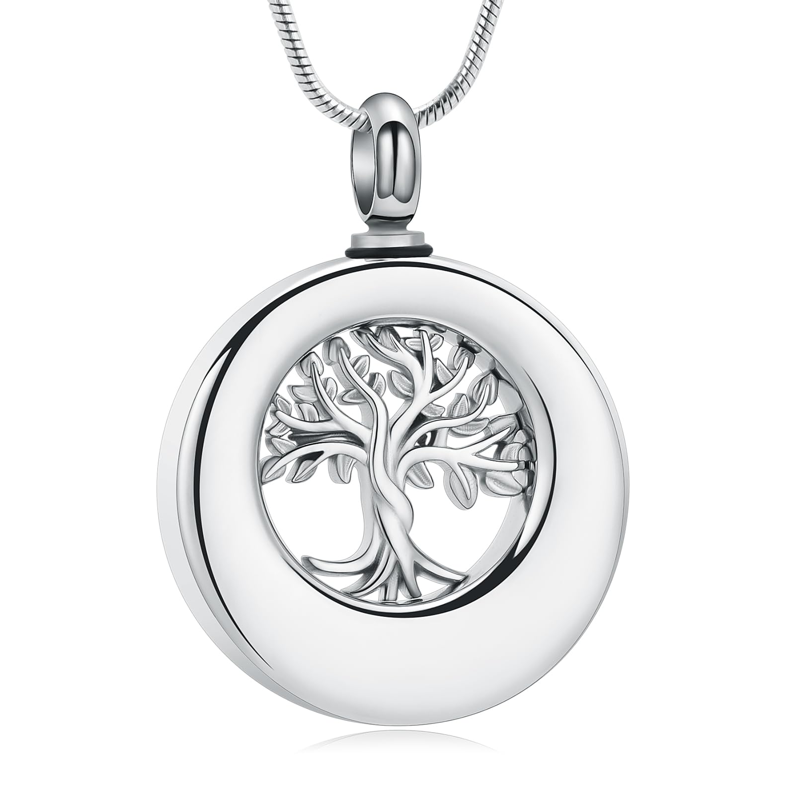 Tree of Life Cremation Urn Necklace Memorial Ash Locket Pendant Keepsake Jewelry