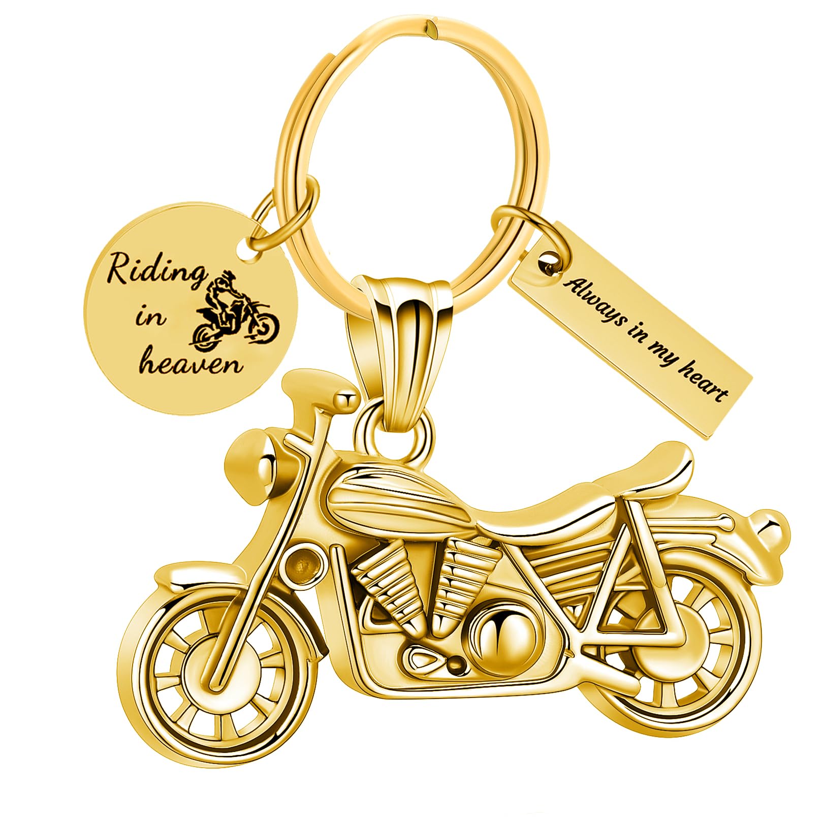 Motorcycle Cremation Jewelry Motorbikes Urn Keychain for Ashes Women Men Pendant