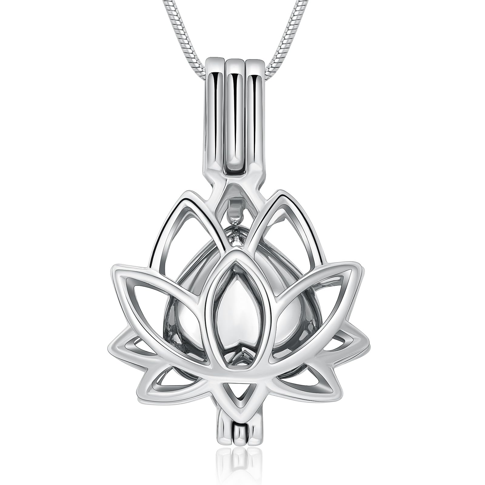 Lotus with Heart Urn Pendant Cremation Jewelry for Ashe Keepsake Memory Necklace