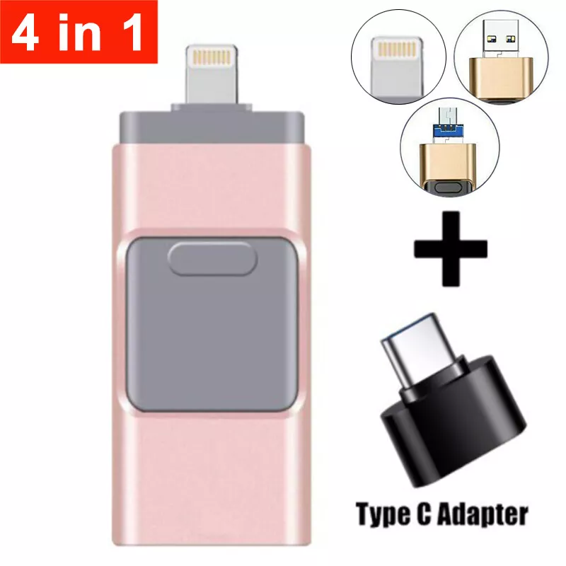 Unidad flash USB 3.0 4 en 1 de 2 TB tipo para iPhone Android iPad memoria Photo Stick - Imagen 13 de 15